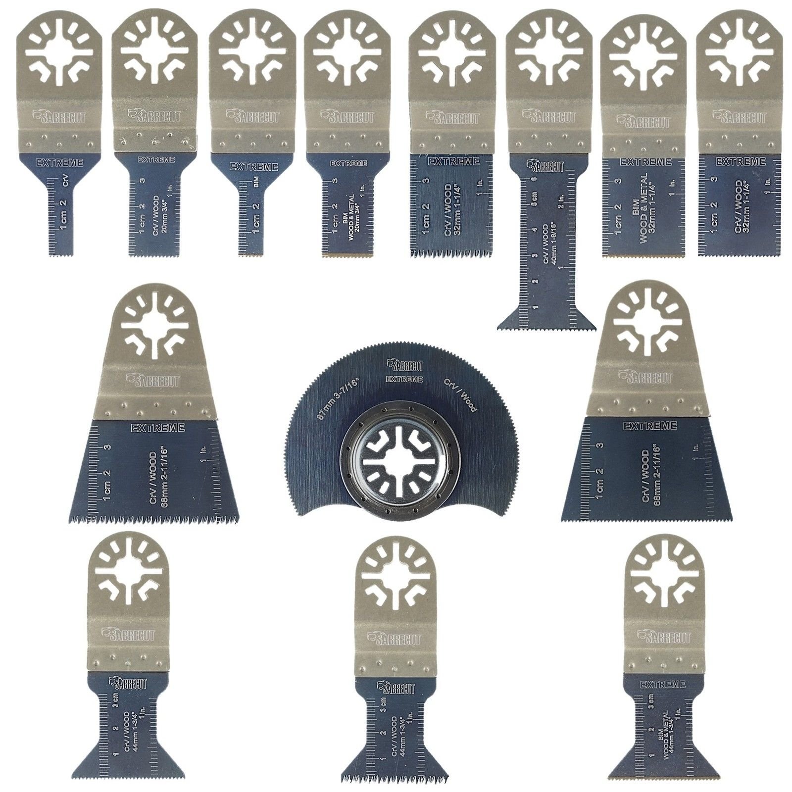 SabreCut 15pcs BB_PRK14 Lame multiutensile Durevole | Compatibile Bosch Fein (Non-StarLock) Makita Milwaukee Einhell Ergotools Hitachi Parkside Ryobi Worx Workzone, Lunga durata