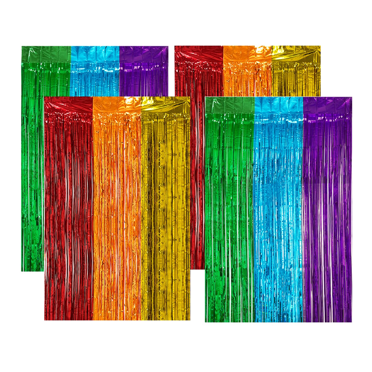 Lot De 4 Rideaux En Soie De Pluie Arc-en-Ciel - Déco Anniversaire, Mariage, Fête - 1x2m