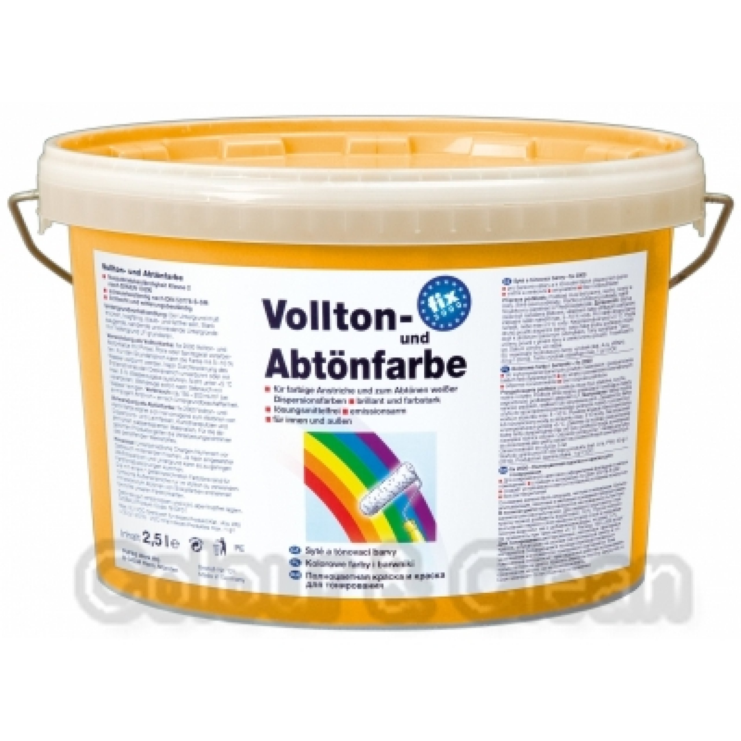 Pufas fix 2000 Volltonfarbe + Abtönfarbe 2,5 L Innen + Außen-Farbe Fassadenfarbe 908 Orange