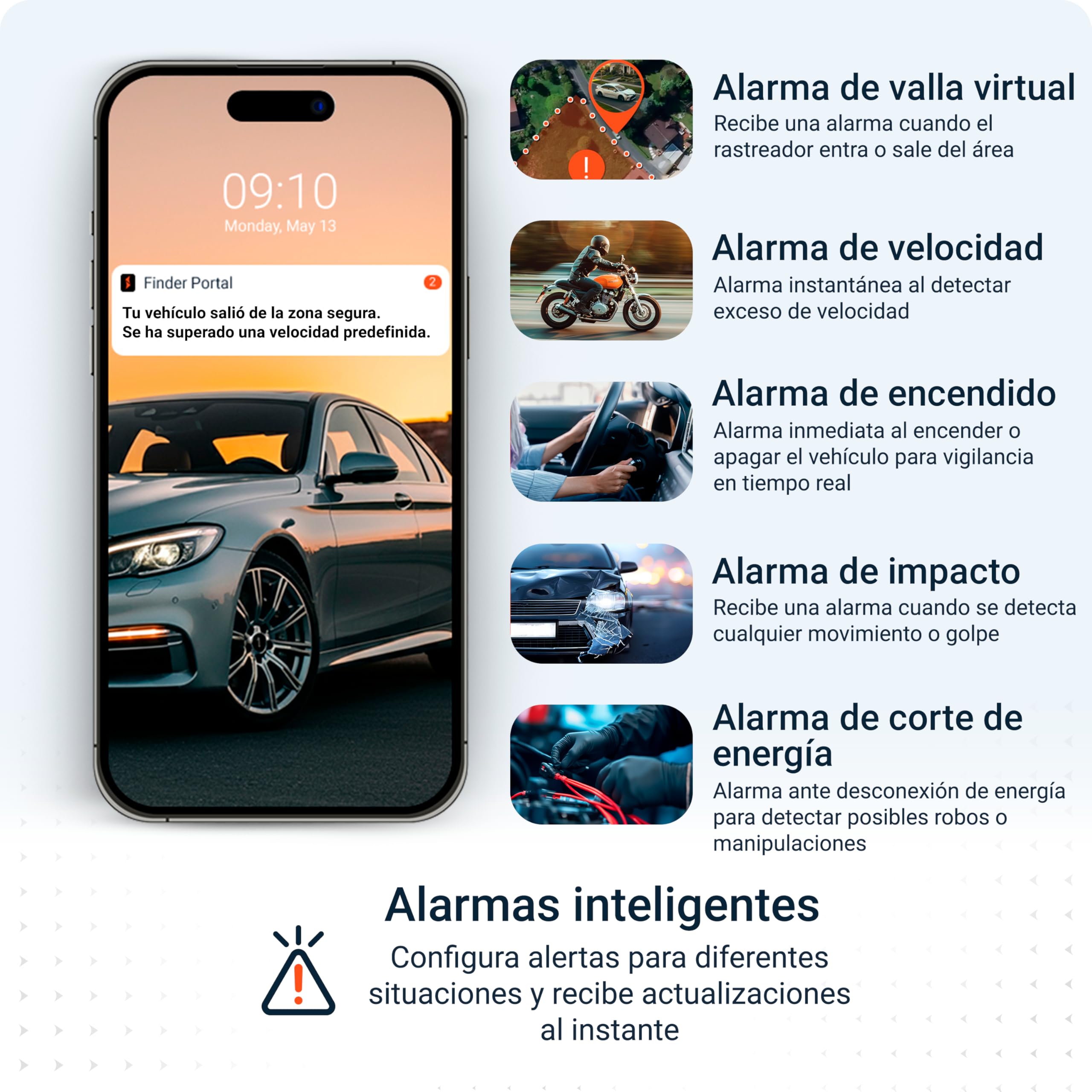 PAJ Vehicle Finder 2.0 - Localizador GPS para Coche, Moto y Otros Vehículos - Conexión Directa a Batería - Seguimiento en Directo, Historial de Rutas y Alarmas (4G - Cable conexión 1.5m)