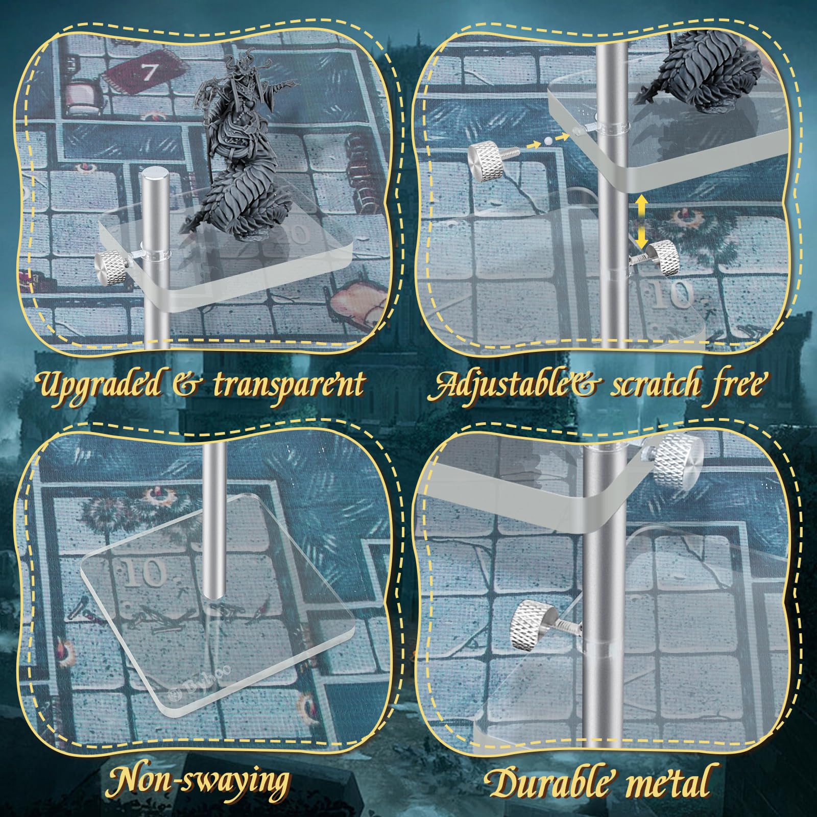 Byhoo DND Flight Stand, Flying Miniatures Combat Risers, Acrylic ...