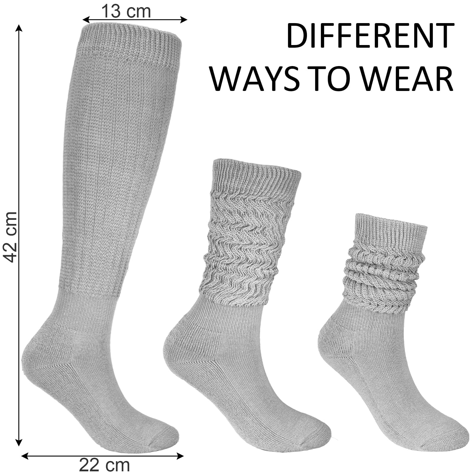8 pares de calcetines holgados para mujer, suaves, extralargos, de algodón grueso, hasta la rodilla, para mujer