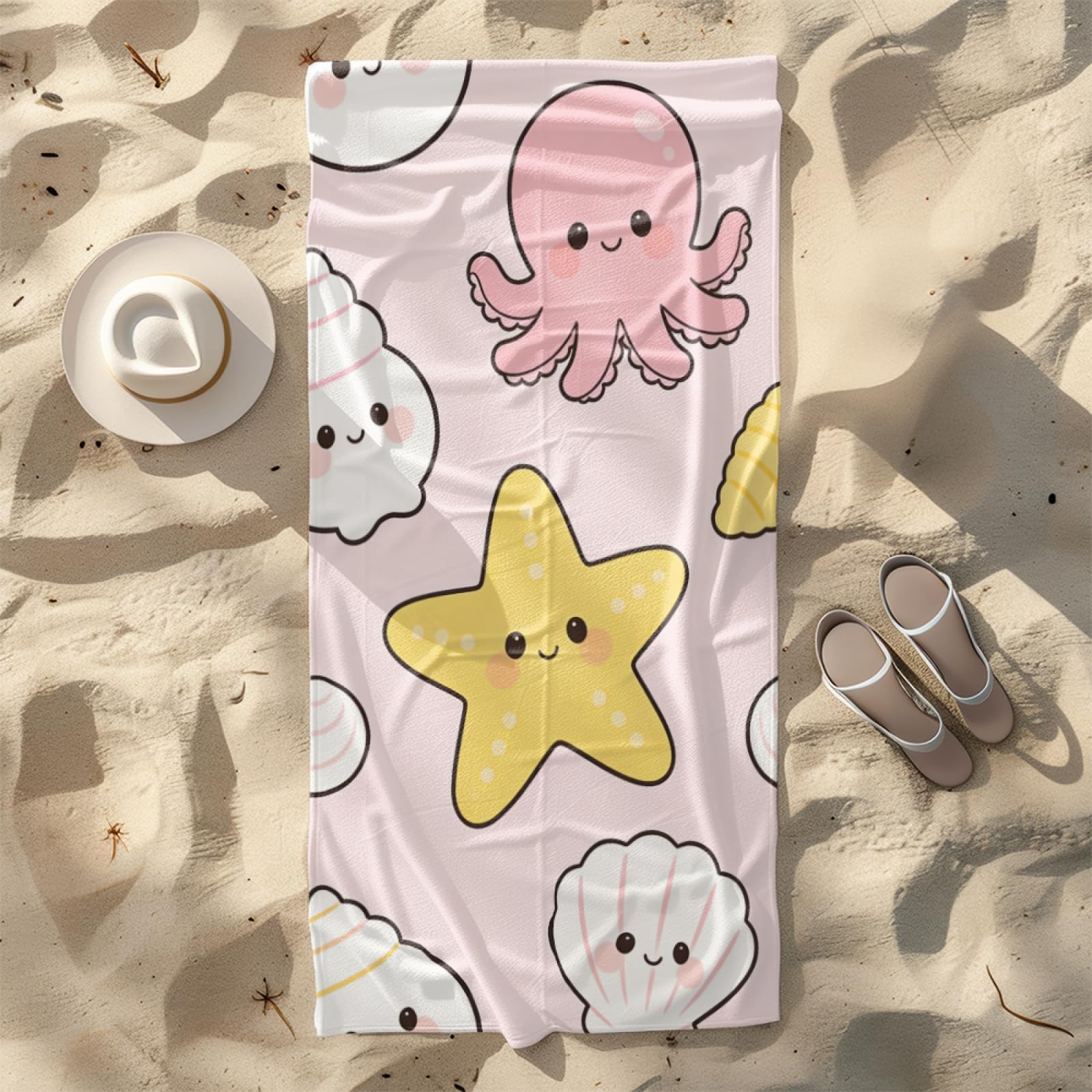 Drap de Plage XXL 200X200 Cartoon Jaune Serviettes de Plage en Microfibre,Serviette Piscine Extra Large sans Sable pour Adultes Séchage Rapide