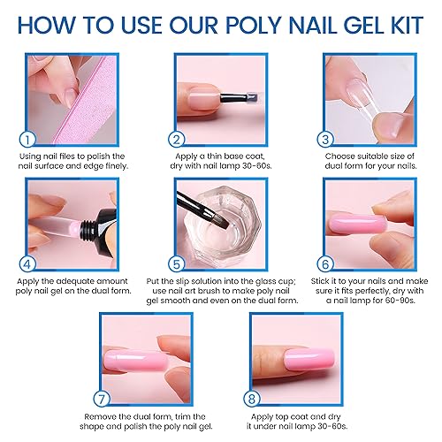 Miniatura 7 de Gel de uñas de poli, 2.0 fl oz2 onzas líquidas de gel de extensión de poliéster transparente, gel constructor de uñas de moda, diseño de uñas de