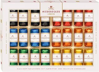 Niederegger Classic Marzipan Assortment 300g: 24 Chocolate-Covered Pieces in 6 Flavors - Pineapple, Orange, Pistachio, Espresso | Easter Gift