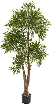 Nearly Natural 69in. Ruscus Artificial Tree UV Resistant (Indoor/Outdoor)