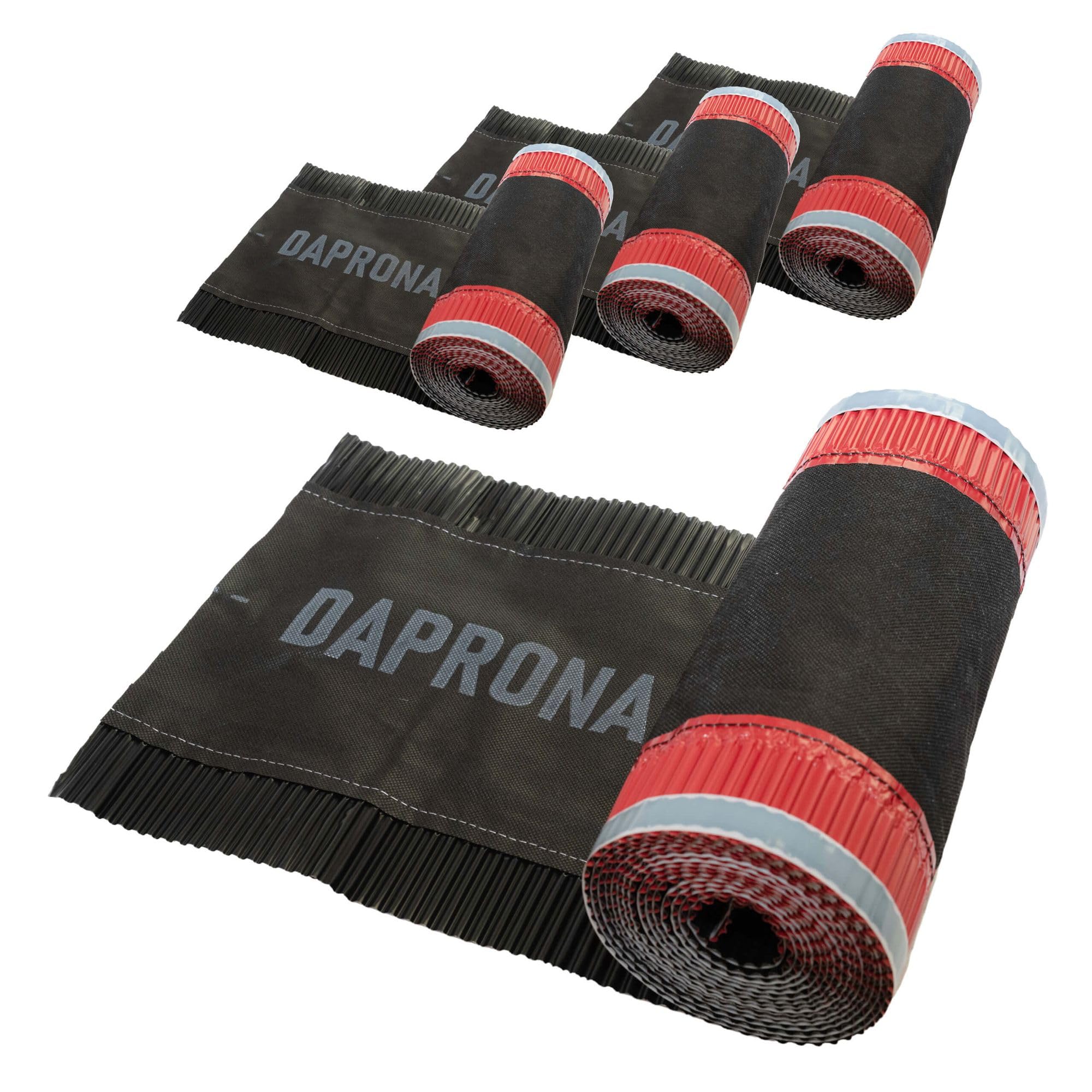 4X DAPRONA Dry Ridge Aluminium 5m x 300mm Black RAL 9005 Super Butyl Adhesive