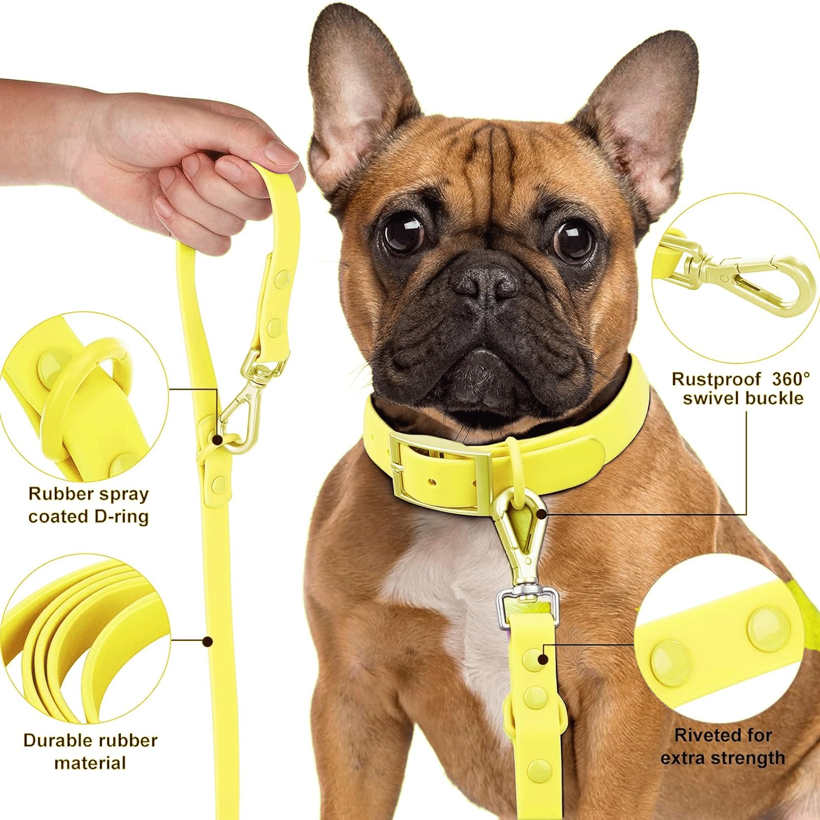 Arnés para Perros - Arnés Ajustable 4 En 1 para Mascotas - Antitirones, Impermeable, Almohadilla De Malla Transpirable | Adecuado para Perros Pequeños Y Medianos(Yellow,M)