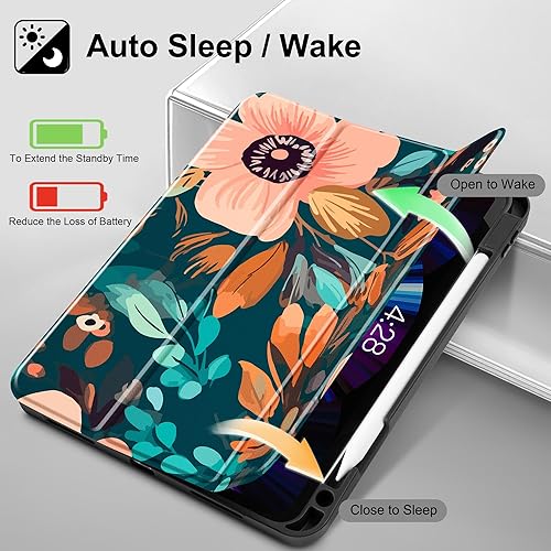 Miniatura 3 de May Chen Funda para iPad Pro de 11 pulgadas (43 generación) 20222021, funda trasera de TPU suave y flexible con soporte para lápices, también