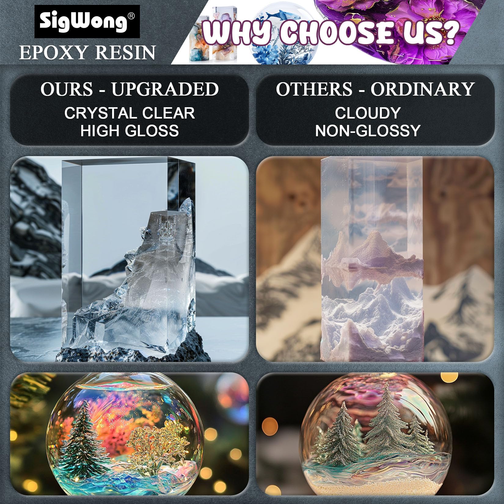 Epoxy Resin 1 Gallon - Crystal Clear Epoxy Resin Kit, No Yellowing No Bubble Easy to Mix 1:1 Ratio Art Resin Casting Resin for Art Crafts, Jewelry Making, River Tables, Wood & Resin Molds