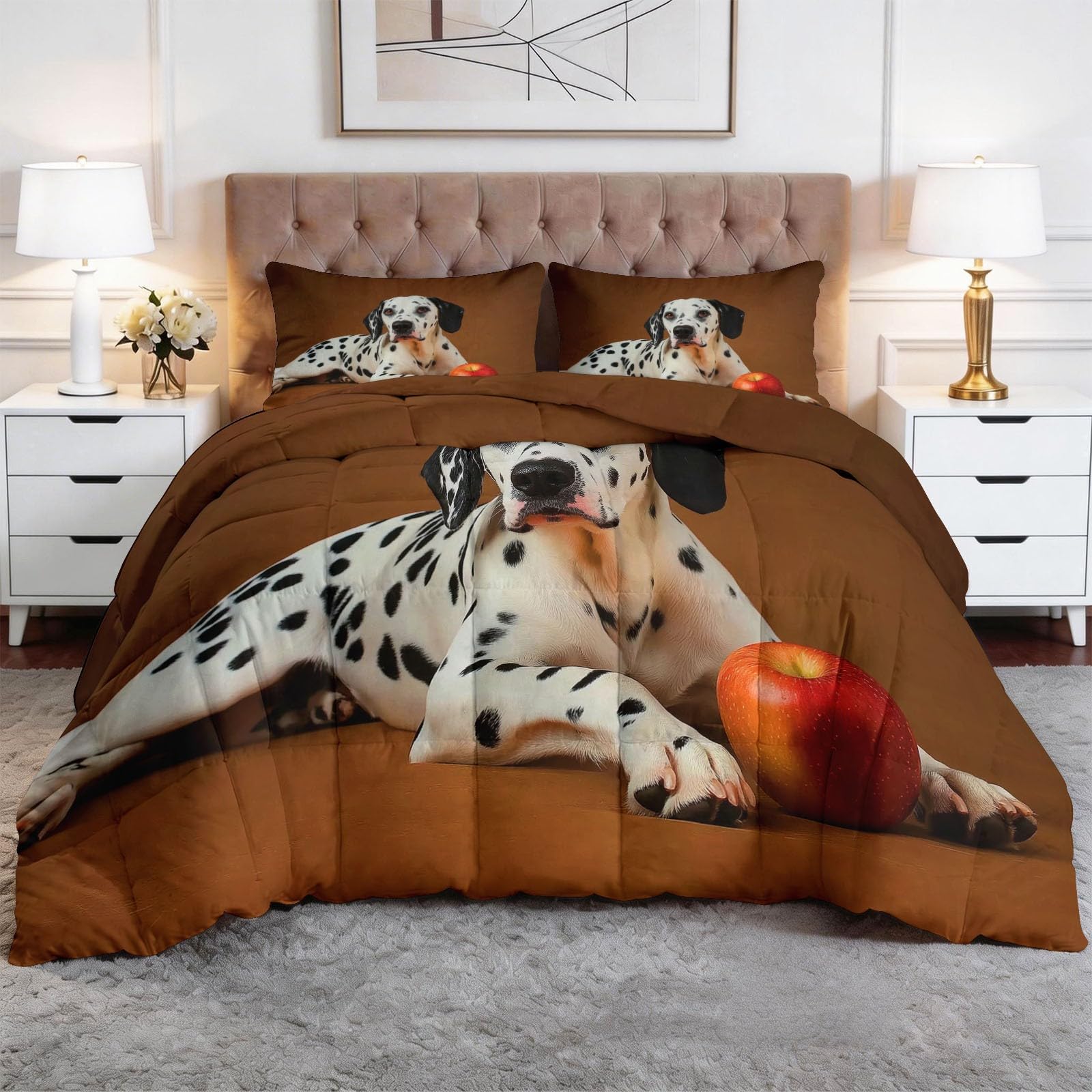 Edredón de verano Super King colcha suave de alta calidad con diseño dálmatas