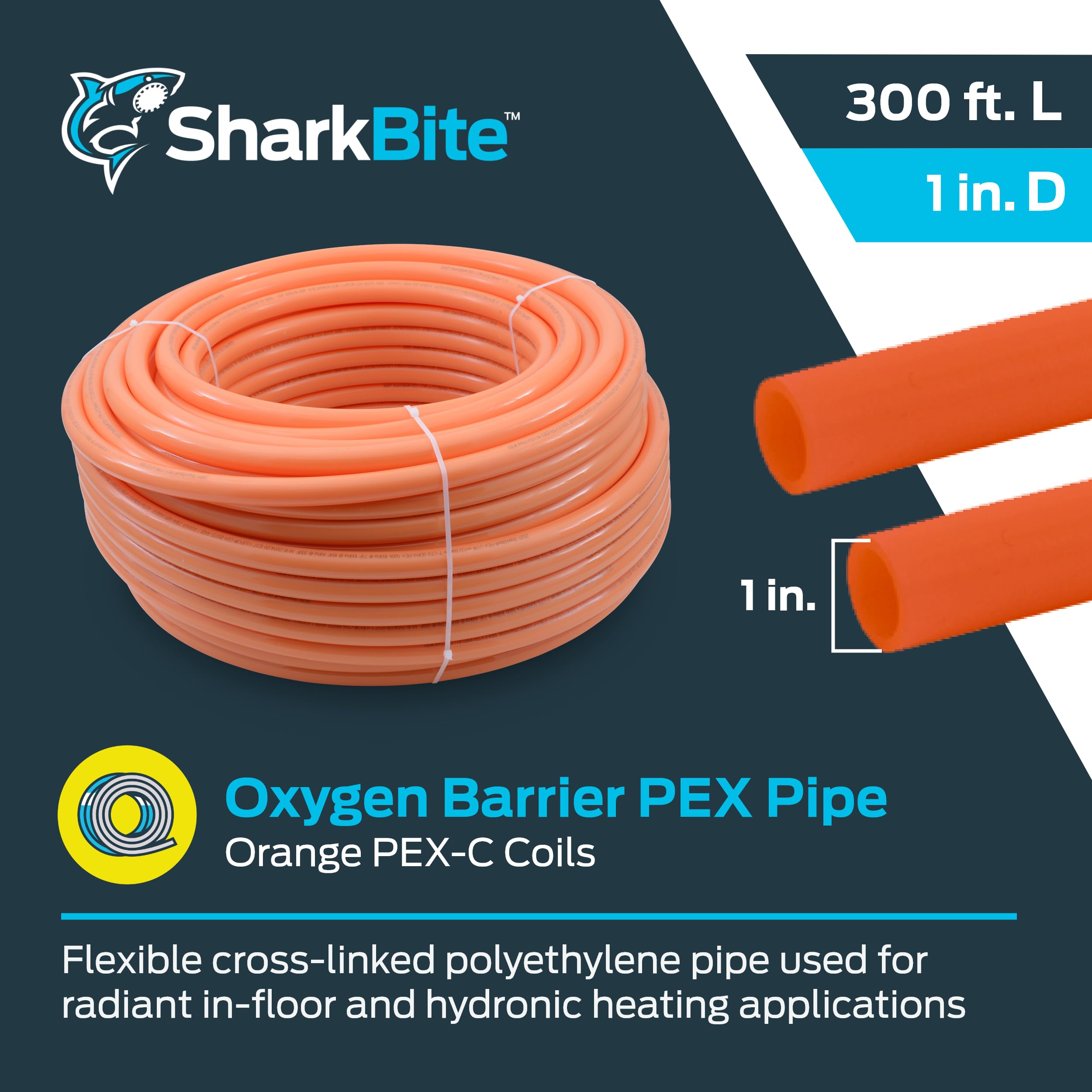 SharkBite 1 Inch x 300 Feet Orange PEX Pipe, Made in the USA