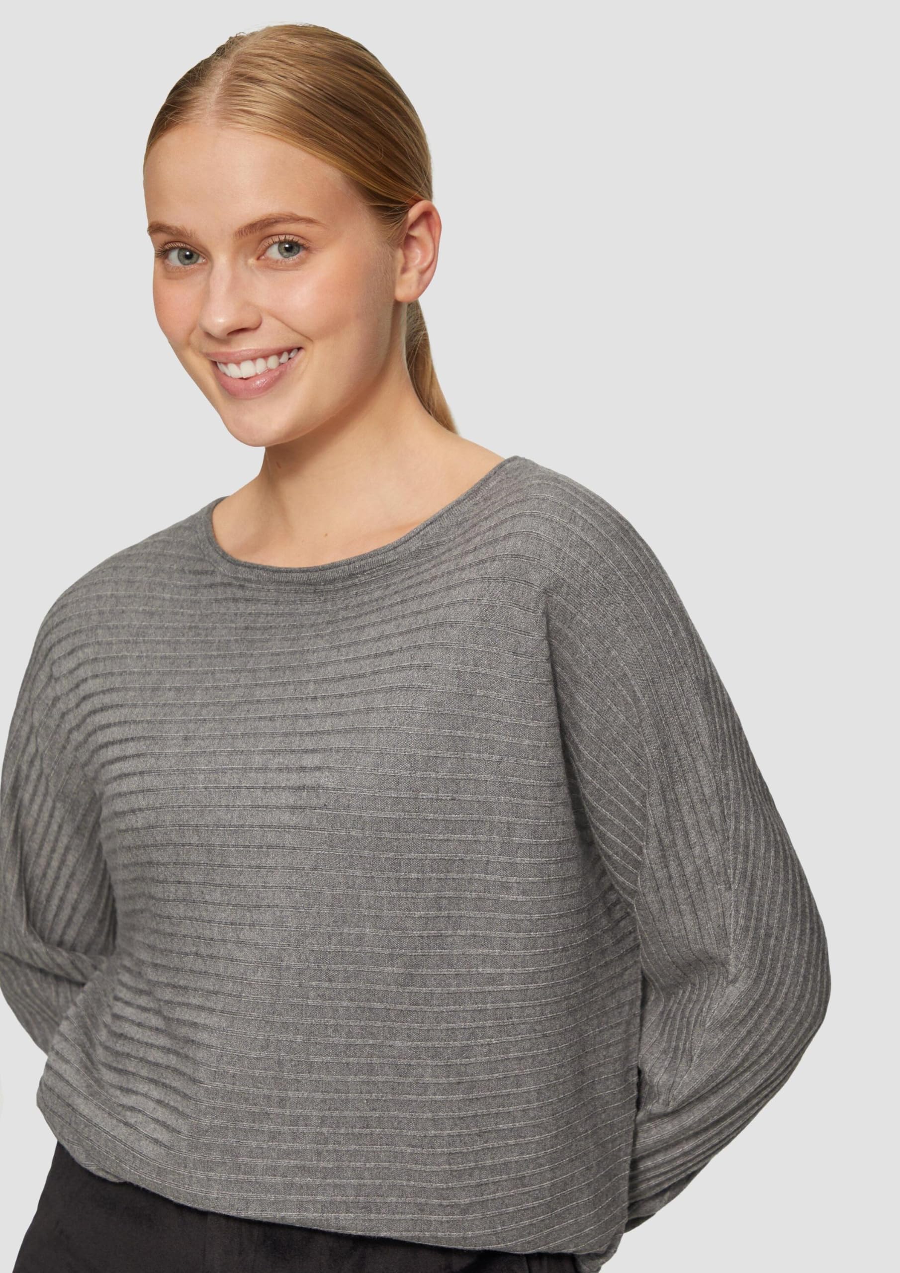 s.Oliver Strukturierter Strickpullover mit Fledermausärmeln