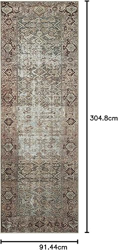 Miniatura 102 de Loloi Amber Lewis x Loloi Georgie Collection GER-07 Alfombra para pasillo de 2 pies 6 pulgadas x 7 pies 6 pulgadas, 3/16 de pulgada de grosor, Musgo