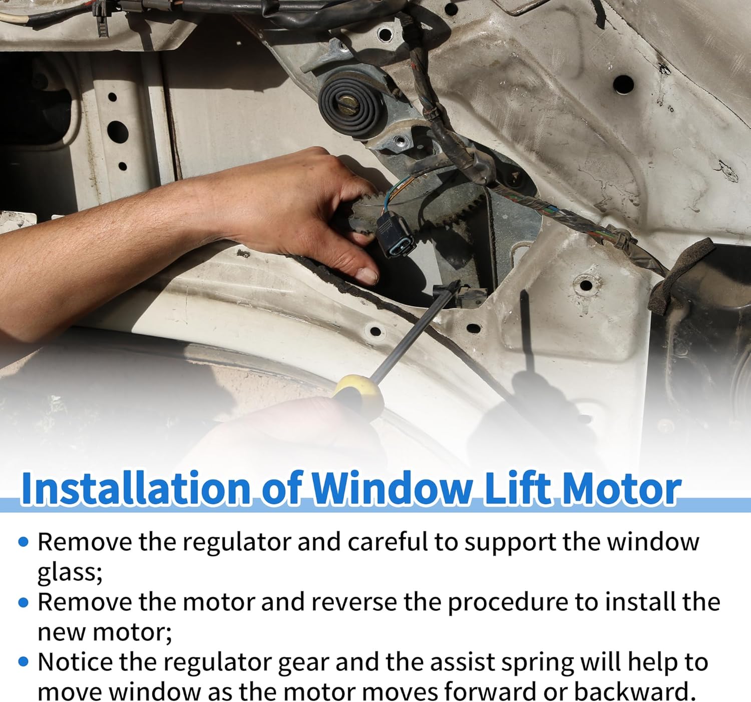 Front Right Passenger Side Power Window Regulator Lift Motor for Ford F-150 2011-2014 Crew Cab Pickup No.742663 7 Pins Car Window Glass Lift Motor