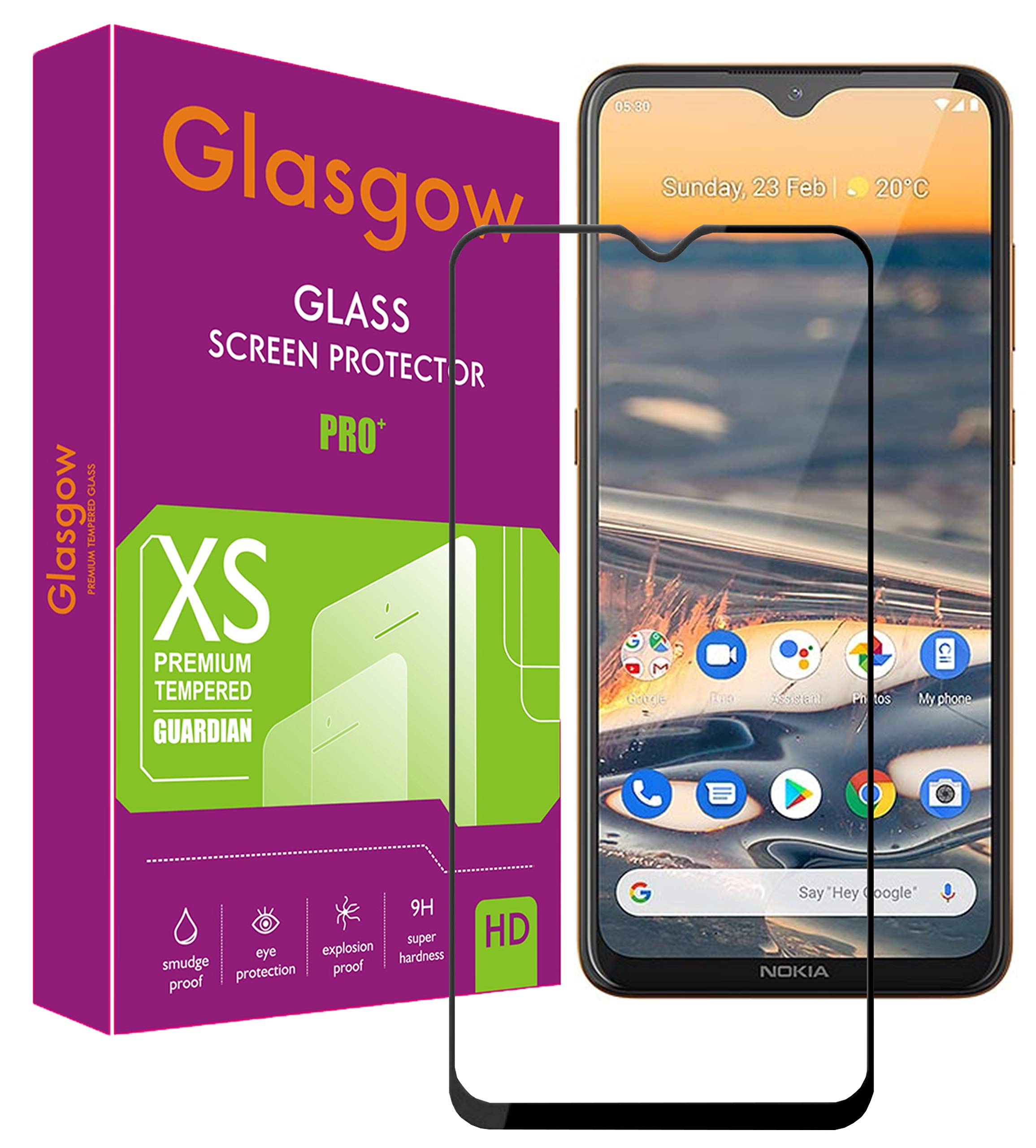 Glasgow 9H+ High Definition [HD] Tempered Glass for Nokia 5.3 Screen Protection Premium Product [Curved Edges] [Gorilla] - Black (B08K2J47YG) Amazon Price History, Amazon Price Tracker