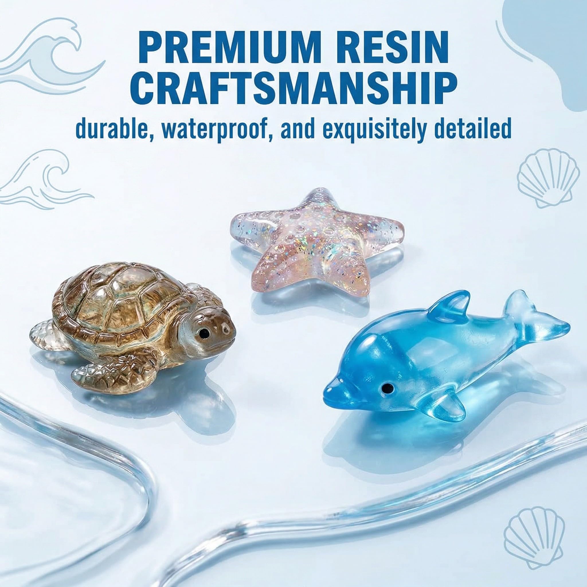 30 Pezzi Mini Statuette Oceano, Minuscole Pesci Finti per Acquario, Animali Marini, in Resina, Oceano, Animali, per Giardini Paesaggistici in Miniatura, Bonsai, Piscine e Acquari