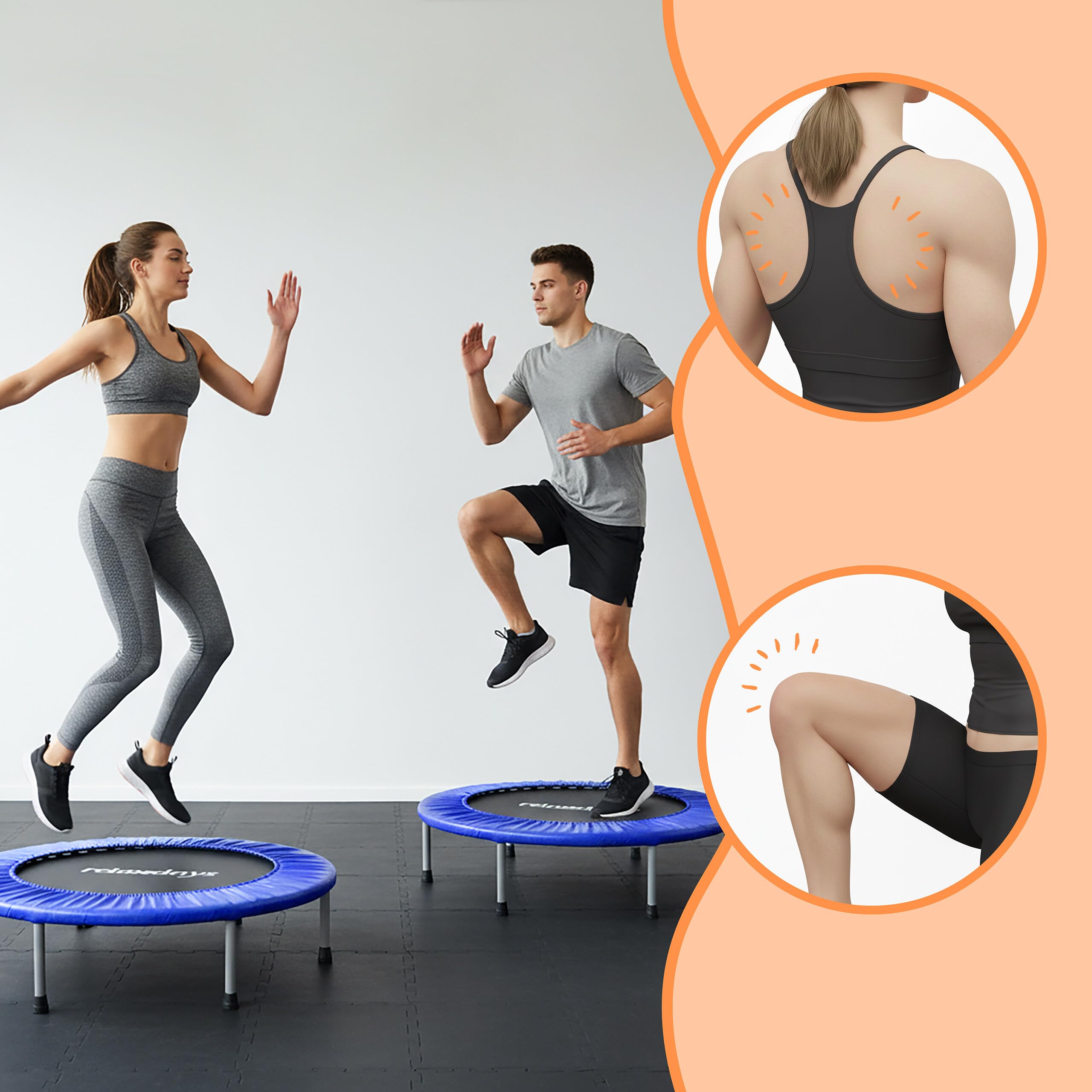 Trampolín de Interior Relaxdays, Ø 95 cm, minitrampolín Plegable hasta 100 kg, Deporte y Gimnasia