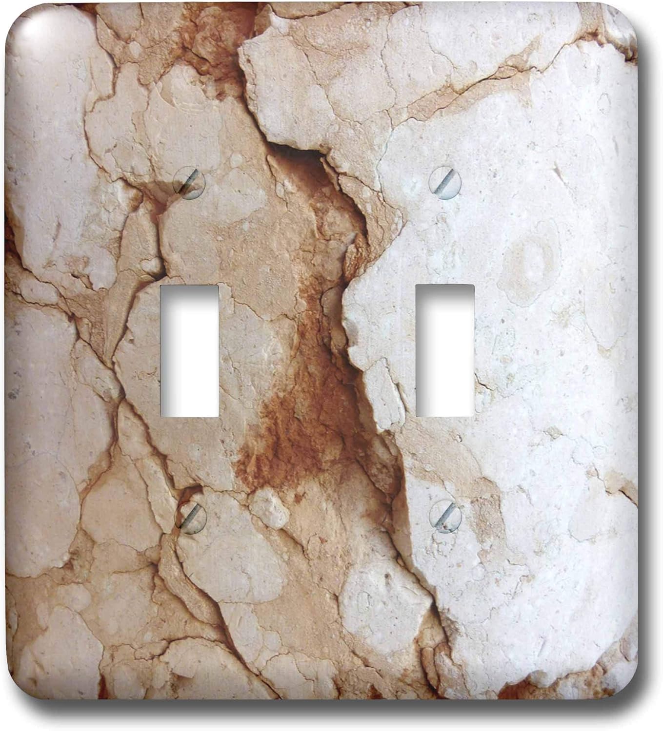 3dRose lsp_37243_2  Rusty Stone Double Toggle Switch, White/Red