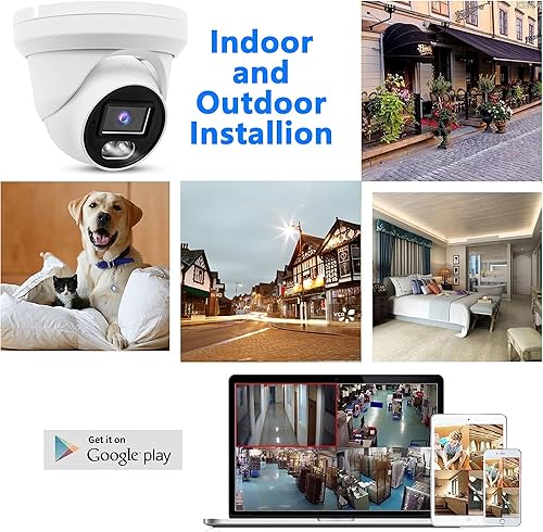 Miniatura 4 de Cámara de torreta IP PoE 4K 8MP al aire libre 247 versión nocturna a todo color 0.110 in 105 gran angular, H.265, IP67, compatible con Uniview NVR,