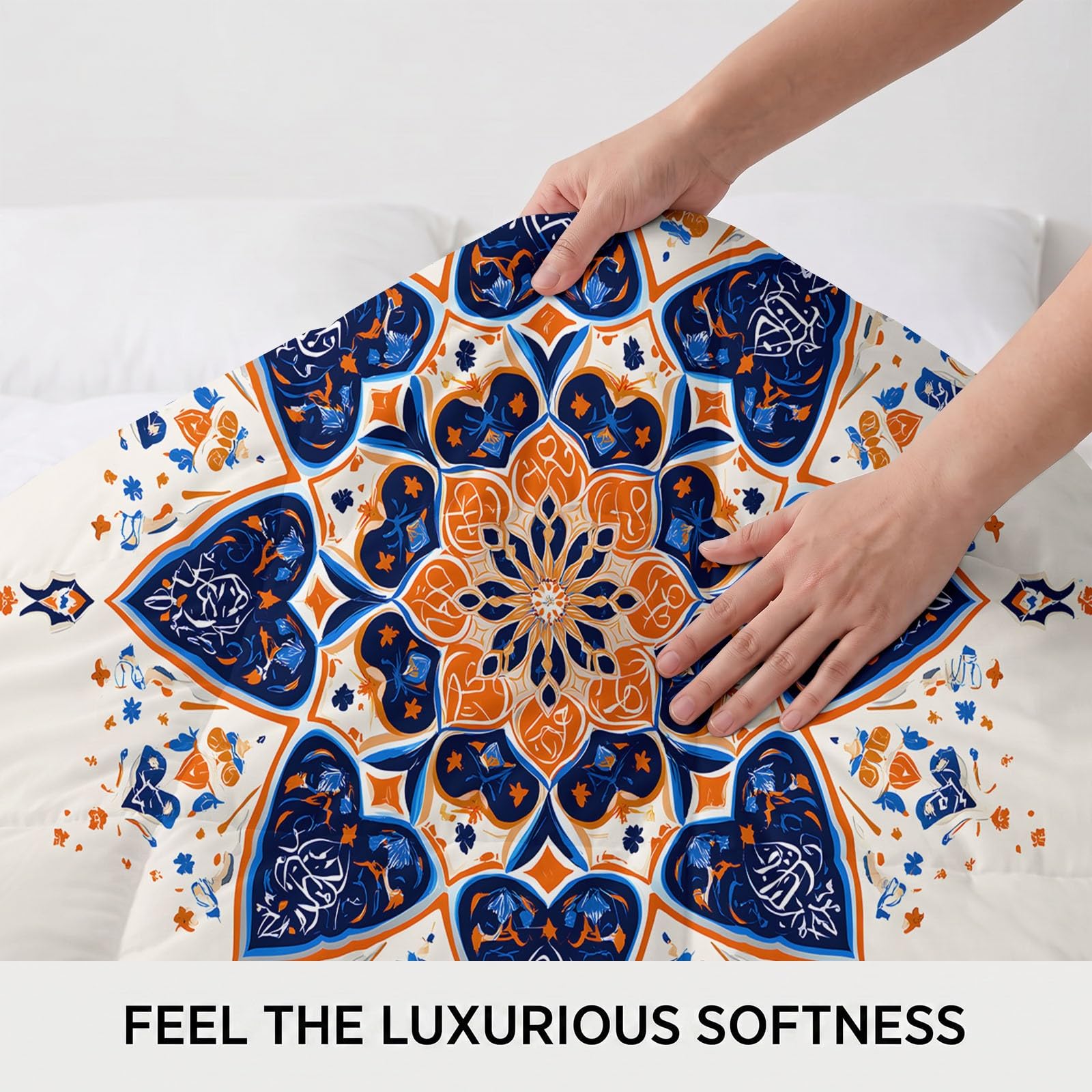 Piumino reversibile, moderno, geometrico, senza rivestimento, 200 x 200 cm, 4 stagioni, motivo floreale, stelle, lavabile, per tutte le stagioni, leggero e morbido, con 2 federe da 80 x 80 cm