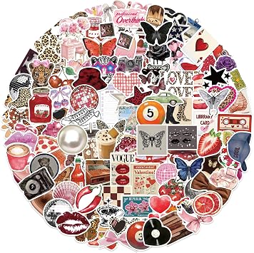 200Pcs Cool Trendy Y2K Stickers Aesthetic Downtown Girls Sticker for Water Bottles Funny Laptop Luggage Computer Scrapbooking Kids Teens Girls Boys Adults Waterproof 2000s Sticker Vinyl Decals 200