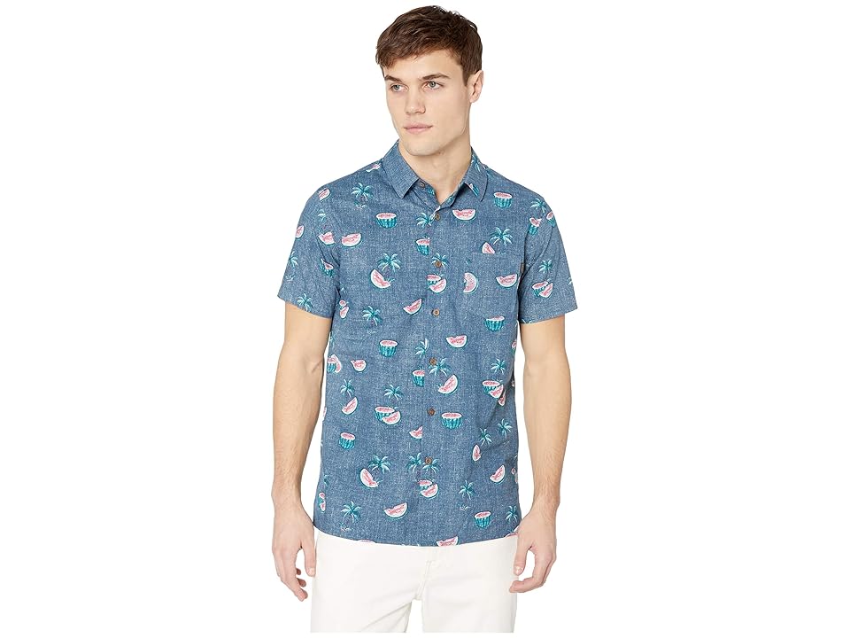 

Rip Curl Melons Short Sleeve Shirt (Navy) Men's Clothing