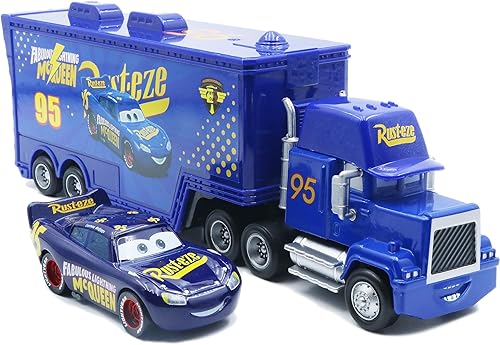 Juego de camión y coche de juguete 2 y 3, modelo fundido a presión 155, juguete compacto portátil y coleccionable para cumpleaños de niños