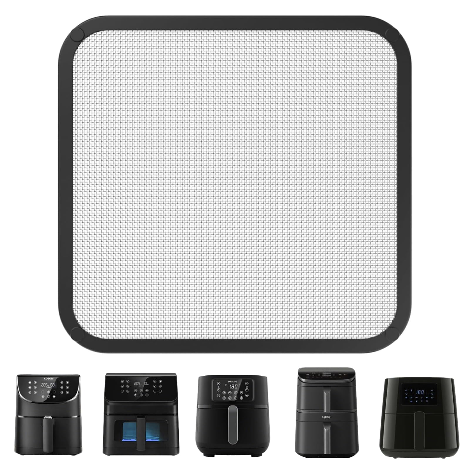 Splash Guard for Air Fryer 22 x 21.5 cm – Compatible with Cosori Dual Blaze 6.4 L, Cosori Turboblaze 6 L and Cosori Turbotower 10.8 L – Resistance Protector with Magnets