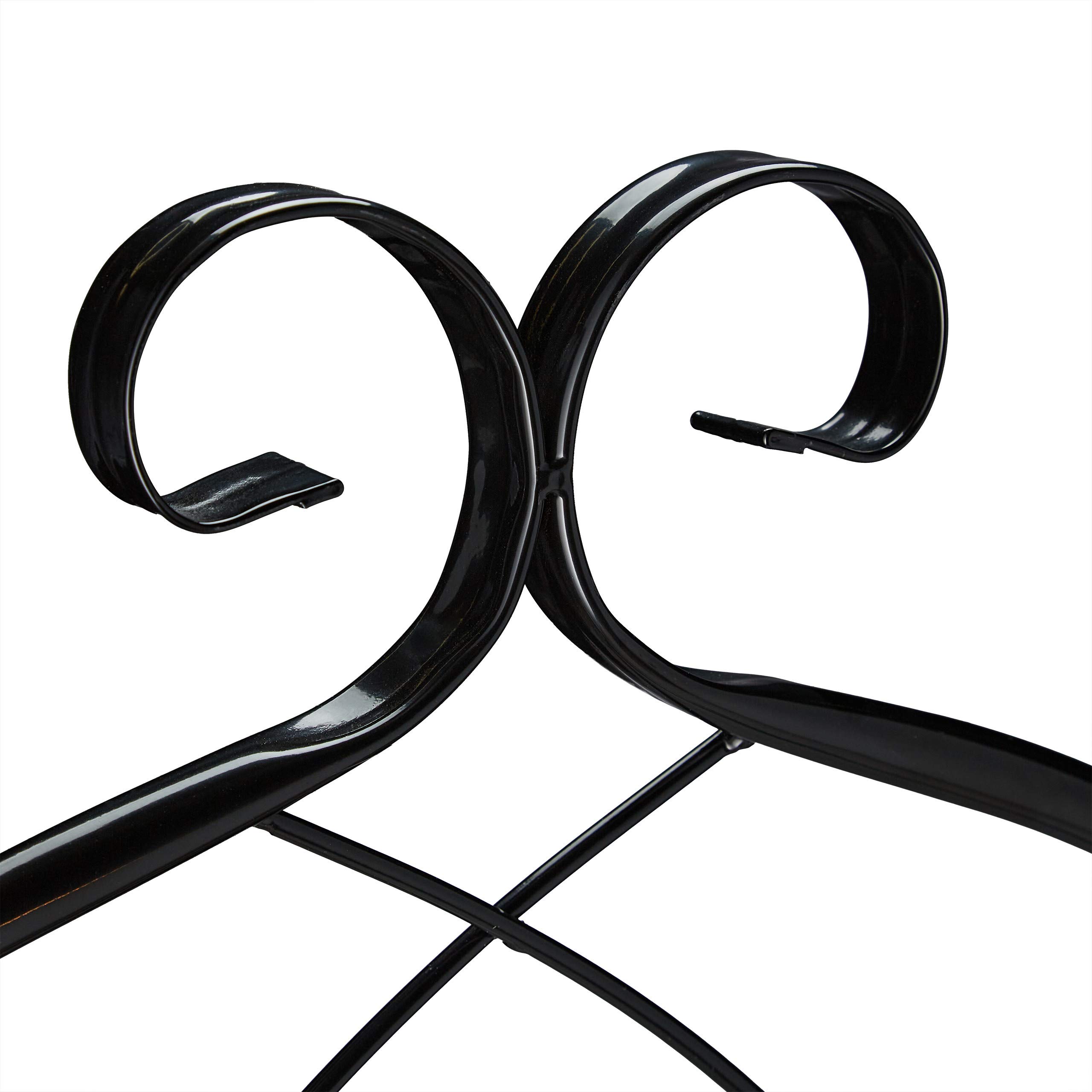 Set de 4 Soportes Plantas Metálicos, con Estacas, Enrejado para Trepadoras, 220 x 50 cm, Jardín, Negro