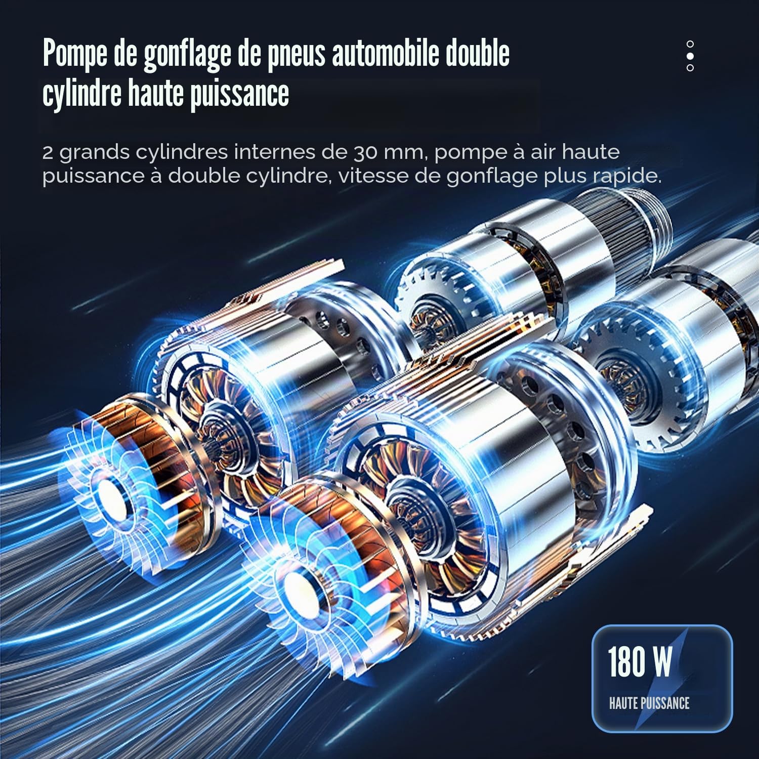 TIREWELL 12 V Gonfleur de pneu - Heavy Duty double cylindres Direct Drive Métal Pompe à Pression maximale, Compresseur d'air avec pince de batterie et extension de 5m Tuyau d'air, SUV/camions/Vans/RV