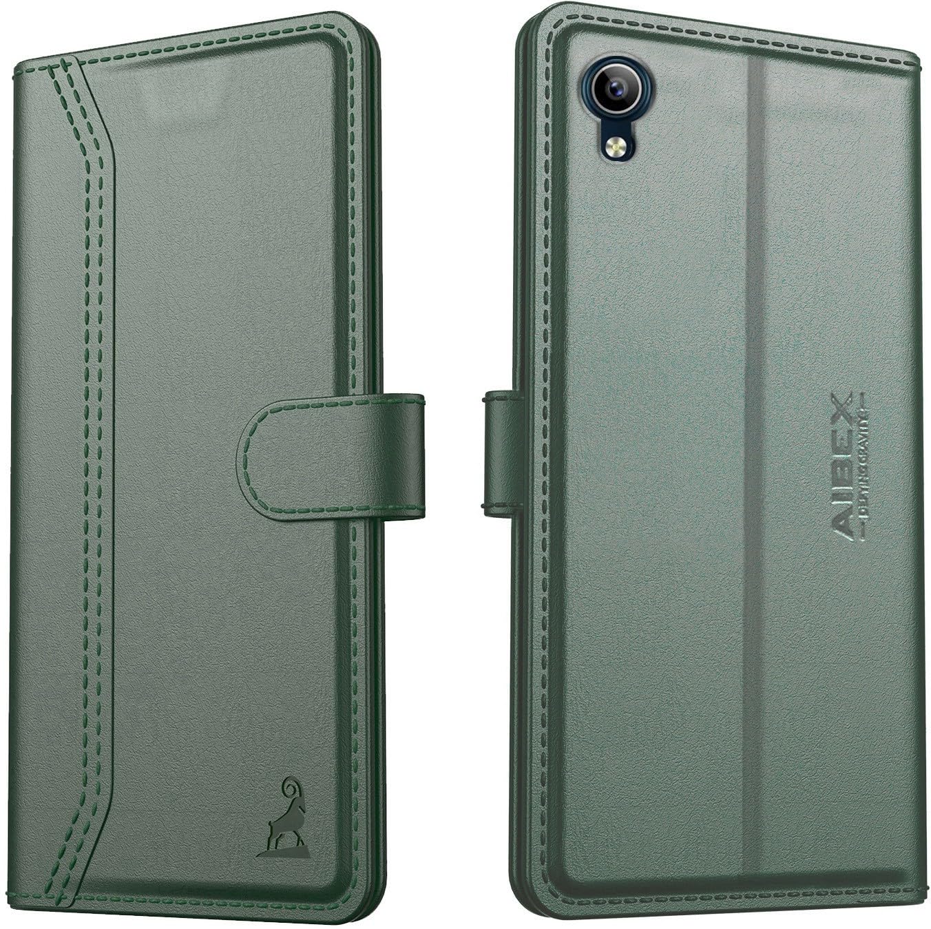 AIBEX ® Vivo Y91i / Vivo Y90 / Vivo 1s Flip Cover Leather Finish | Inside TPU with Card Pockets | Wallet Stand | Complete Protection Flip Case Green (B09V29PFZT) Amazon Price History, Amazon Price Tracker