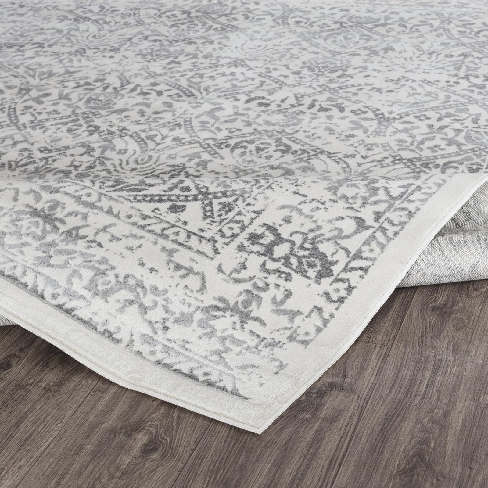 Livabliss Margaux Palermo Tapis Vintage 160x216 cm – Ivoire, Gris, Bohème