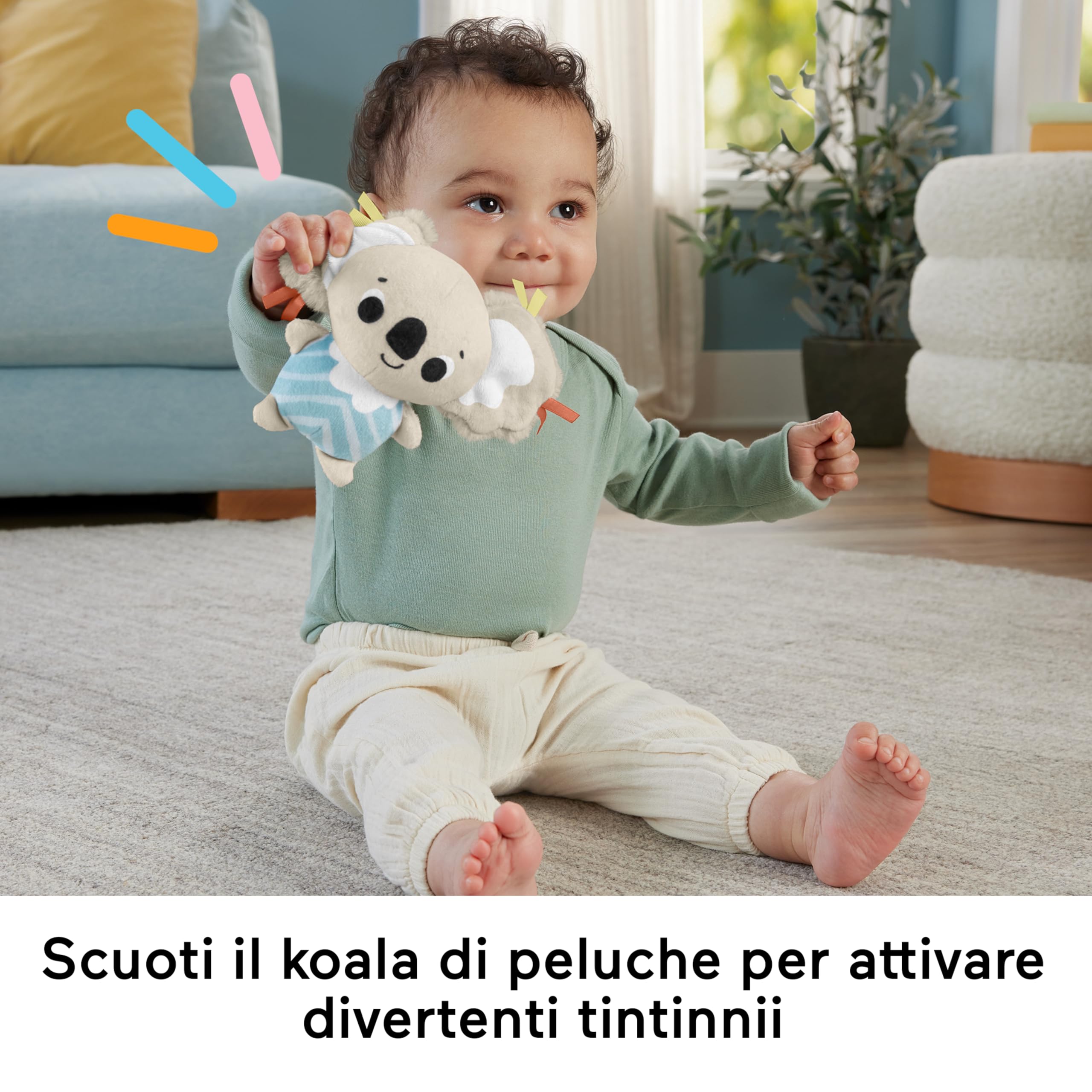 Fisher-Price Simply Senses Palestrina Neonato Tummy Time | Tappetino gioco lavabile e 6 giochi interattivi, mobile, stimola sensi e motricità. Neonati da 0 mesi, JMN74