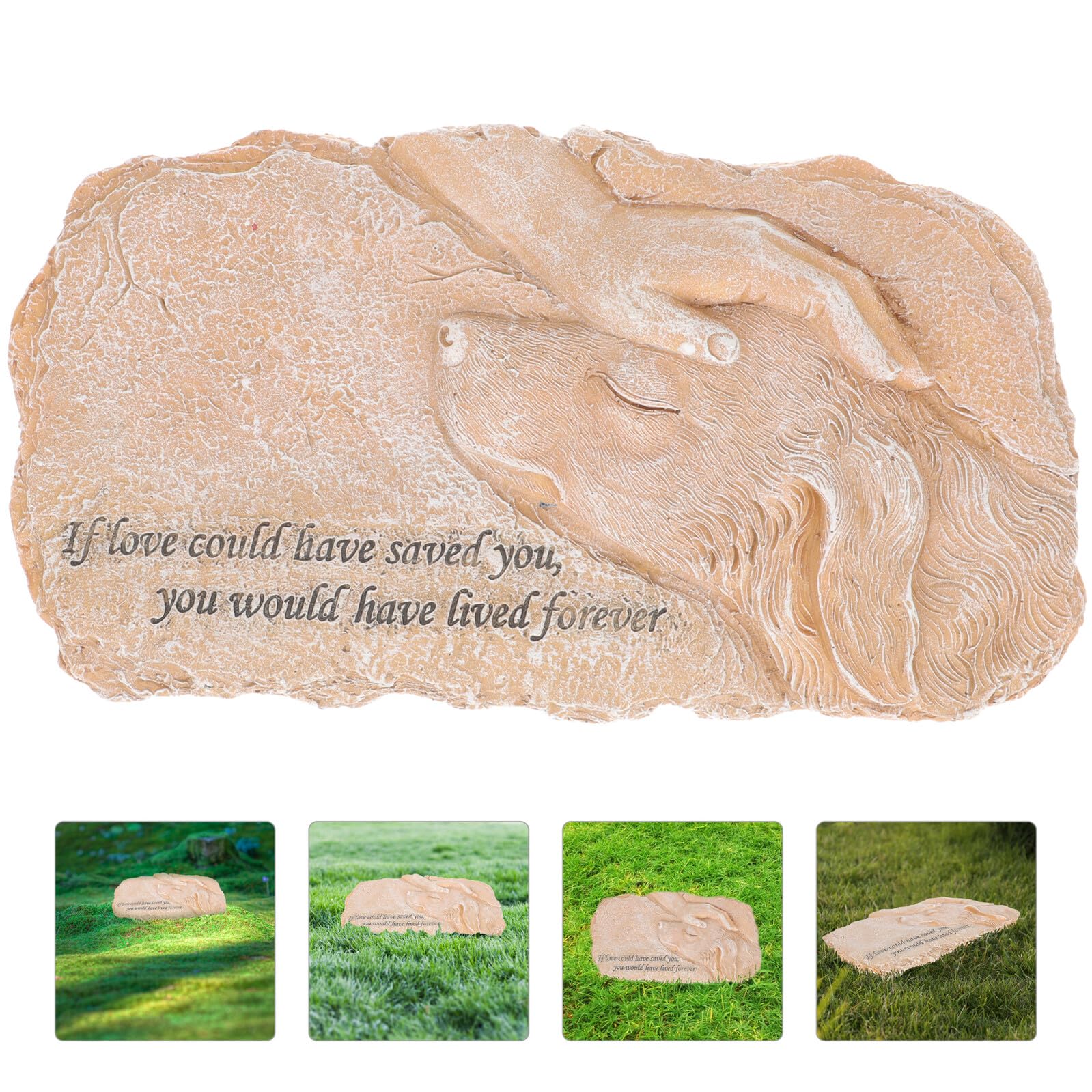 Levemolo Statua Commemorativa per Cane in Resina Lapide Memoriale per Animali Domestici da Giardino Esterno Scultura Decorativa per Sepoltura di Cane o Area del Cortile