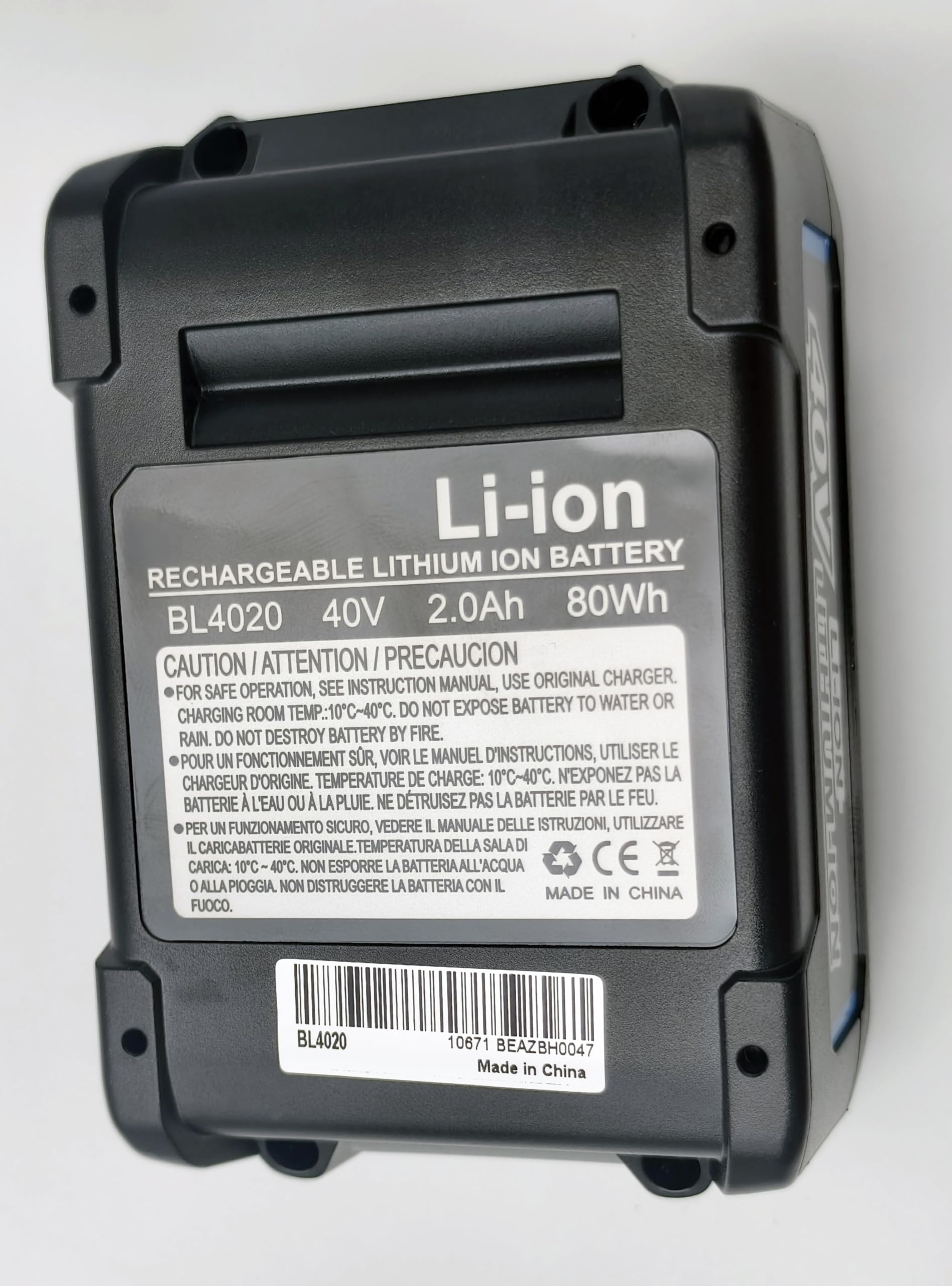 Batterie de rechange pour Makita XGT 40 V – Compatible avec BL4050, BL4040, BL4050F, BL4025 lithium-ion