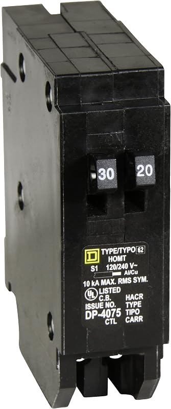 Square D - HOMT3020 Homeline 1-30-Amp 1-20-Amp Single-Pole Tandem Circuit Breaker