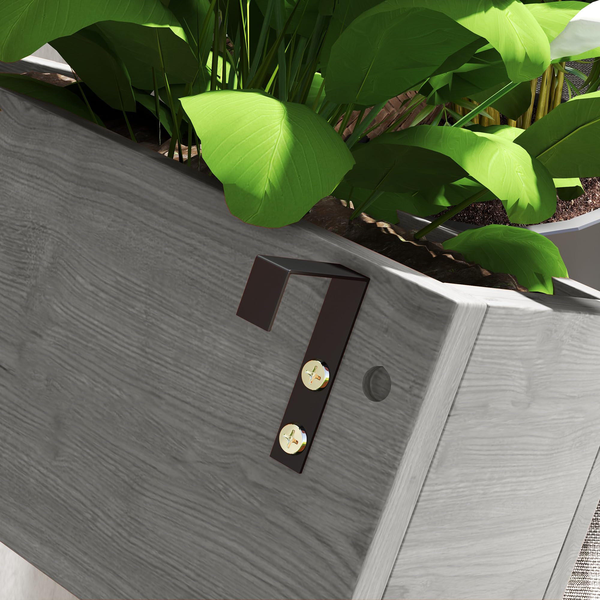 Outsunny - Jardinera de pared con huerto con 3 contenedores de madera maciza extraíbles, tela no tejida, 60 x 16 x 80 cm, color gris