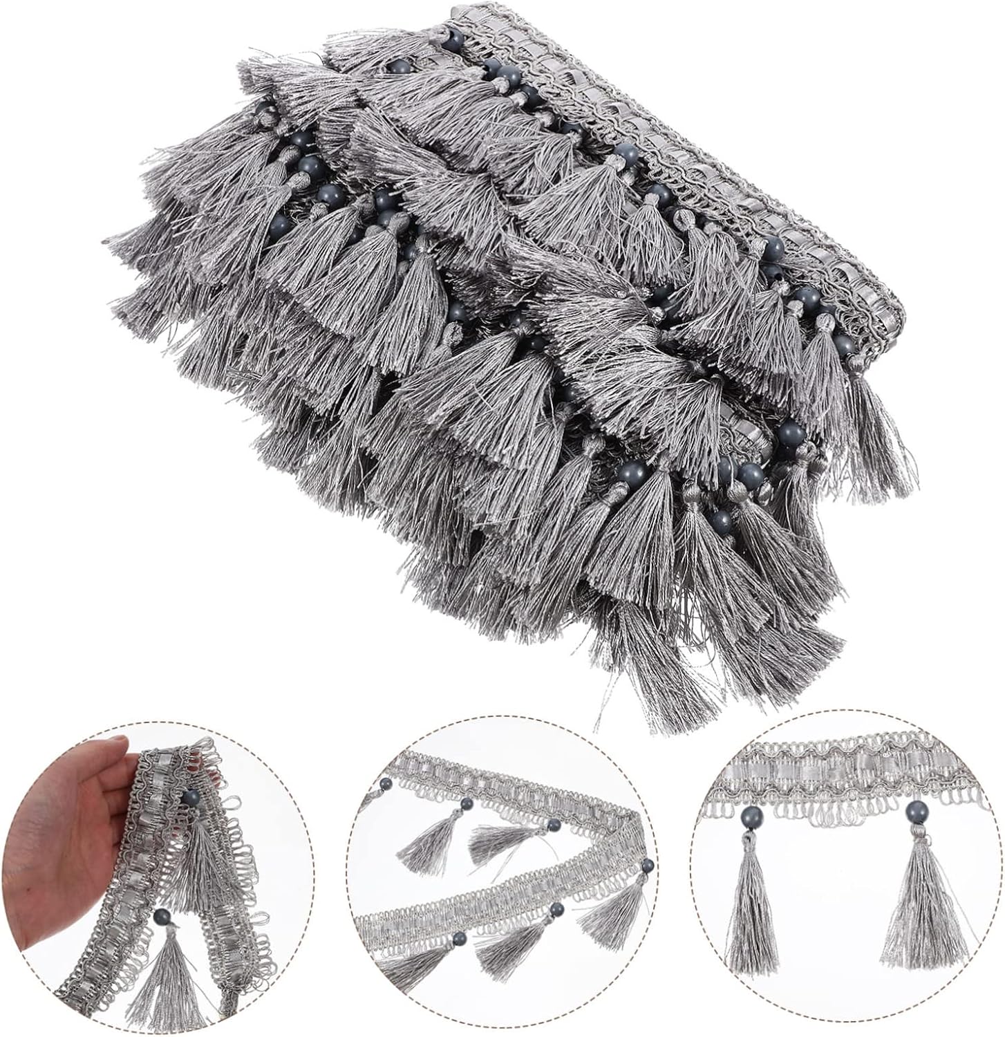 Polyester Decorative Curtain Fringe Trim for DIY Sewing Crafts 11.5m