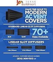 Vista 8 de BUILDMART - Cubierta de ventilación de CA moderna de 10x8 - Ventilación de aire decorativa de aluminio negro - Difusor de ranura lineal estándar