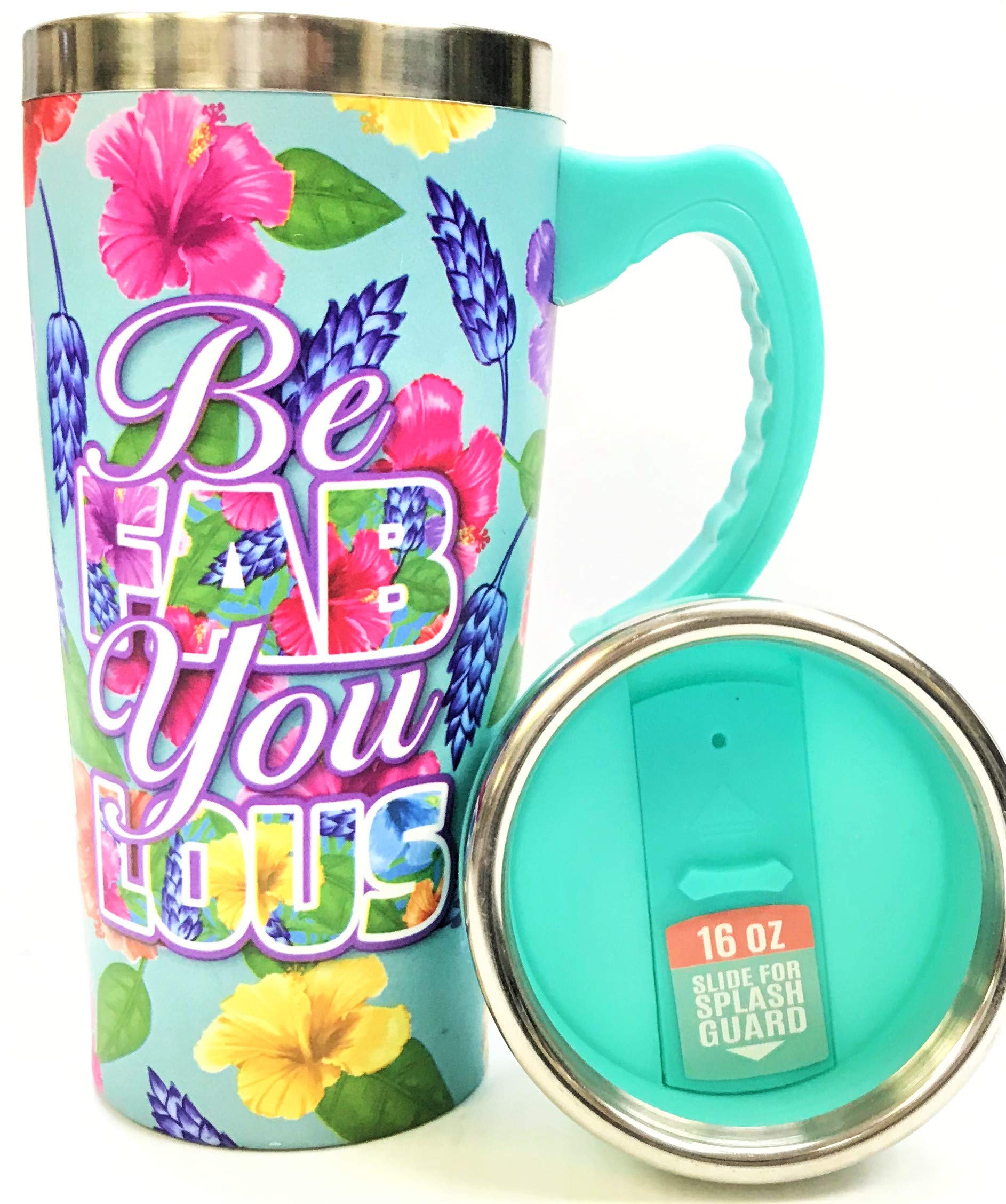 Eclipse Nice Cool Pretty Fun Catchy Design 16oz 100% Stainless Steel Temperature Retention Travel Mug Cup w/Handle, Choose Your Own Style! (BE FAB-YOU-LOUS)