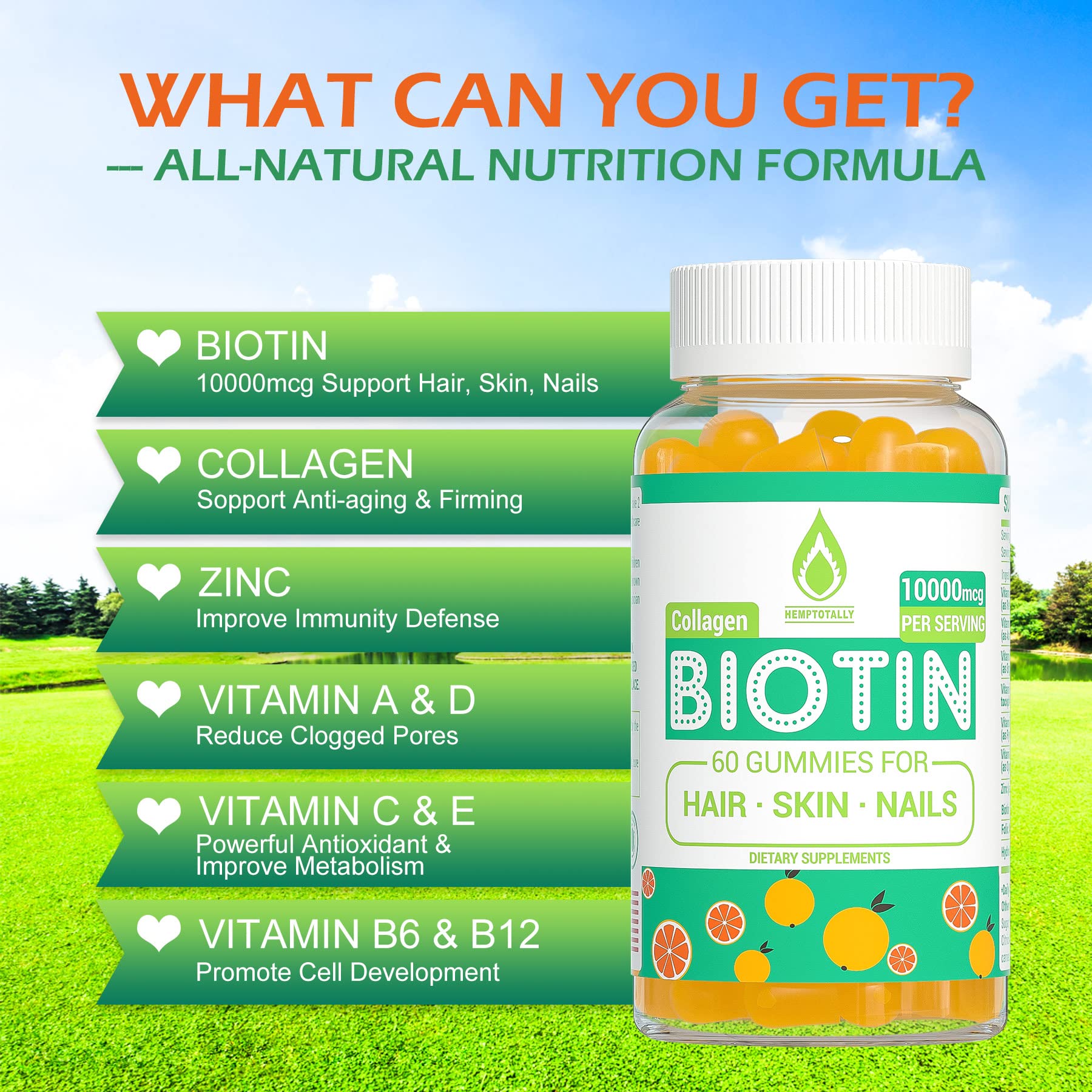 Buy Biotin Gummies for Hair Growth Max Strength Biotin 10000mcg with