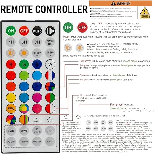 Miniatura 8 de Dazzle Bright Luces inteligentes para árbol de Navidad, 448 luces LED que cambian de color con control remoto y aplicación, 8.2 pies x 16 líneas RGB