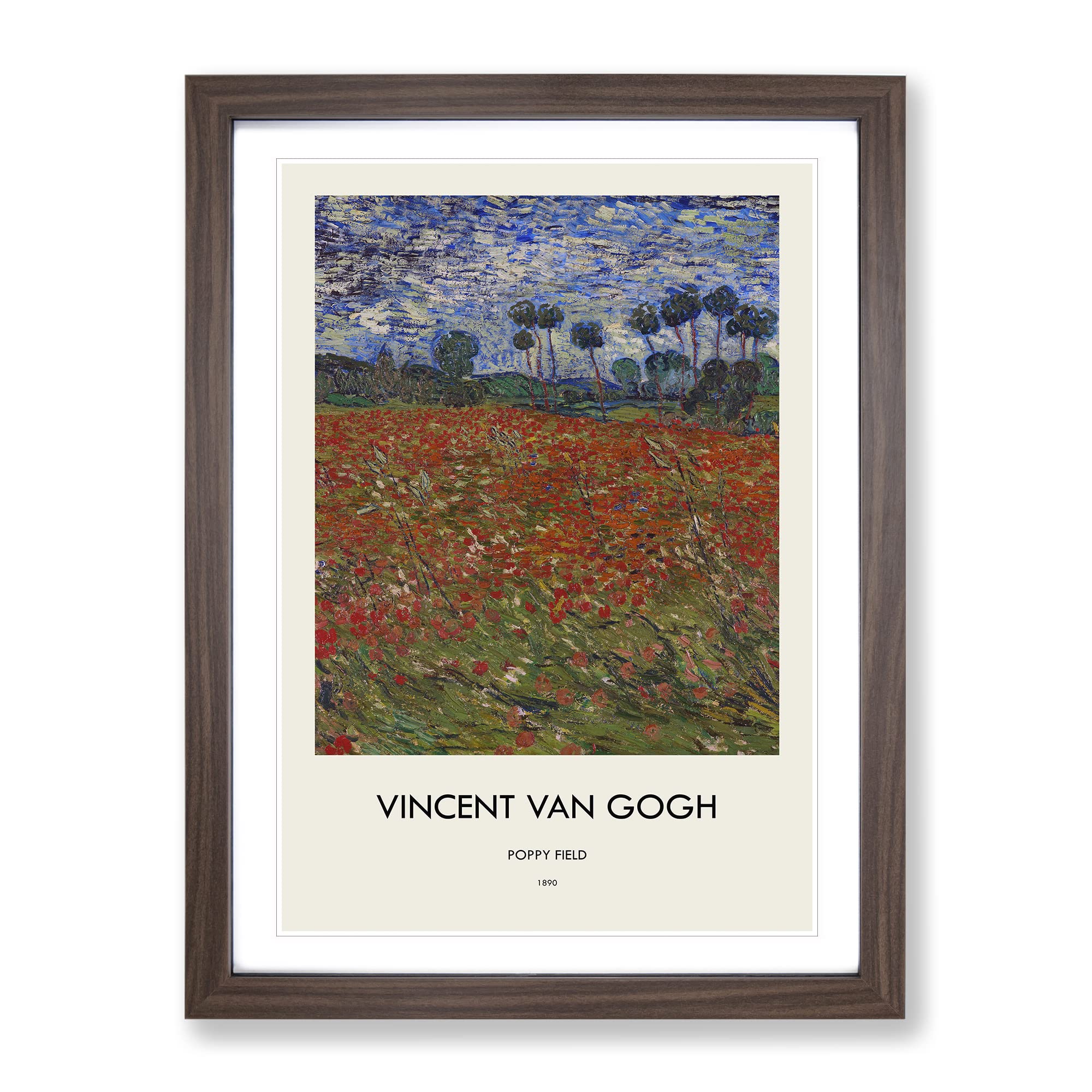 Poppy Field By Vincent Van Gogh Exhibition Museum Painting Framed Wall Art Print