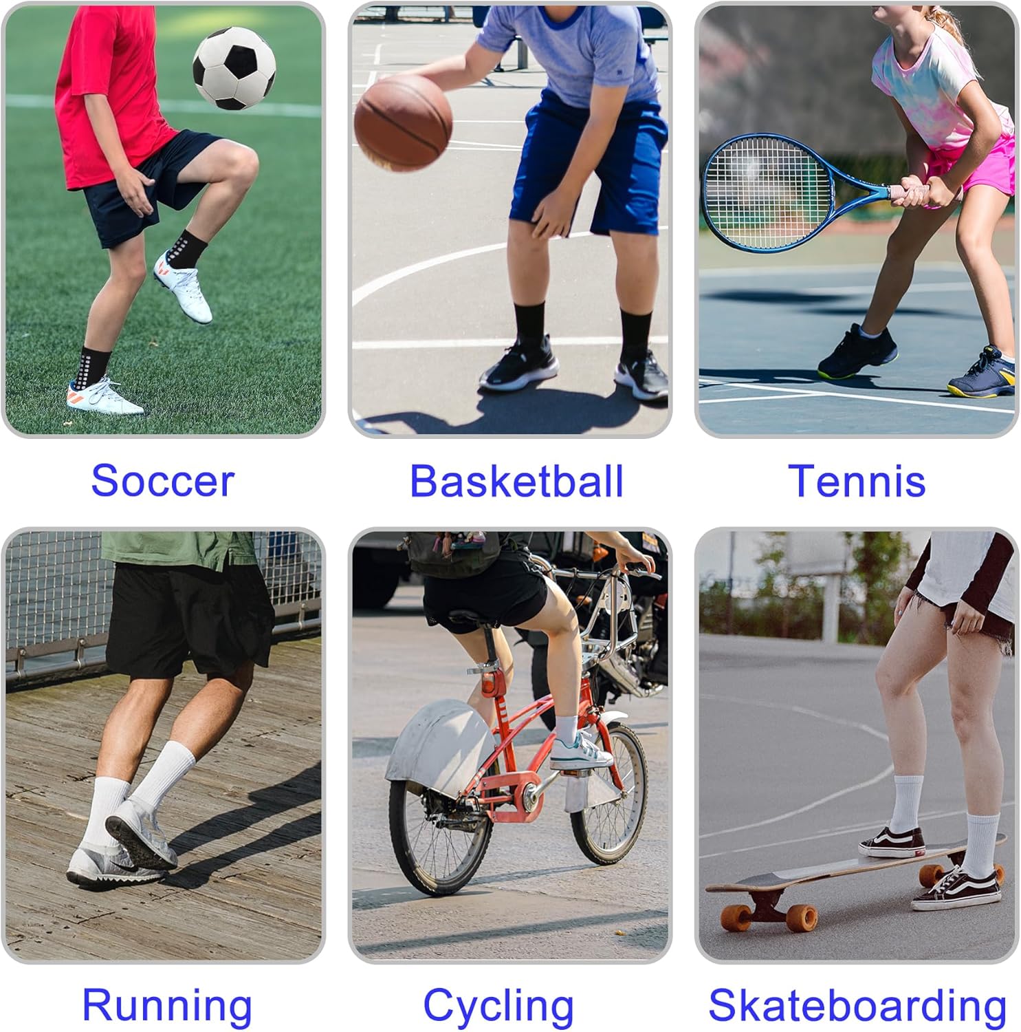 Kids Soccer Grip Socks Boys Basketball Crew Socks Cushioned Athletic Non Slip Sock Girls Running Sports - Image 6