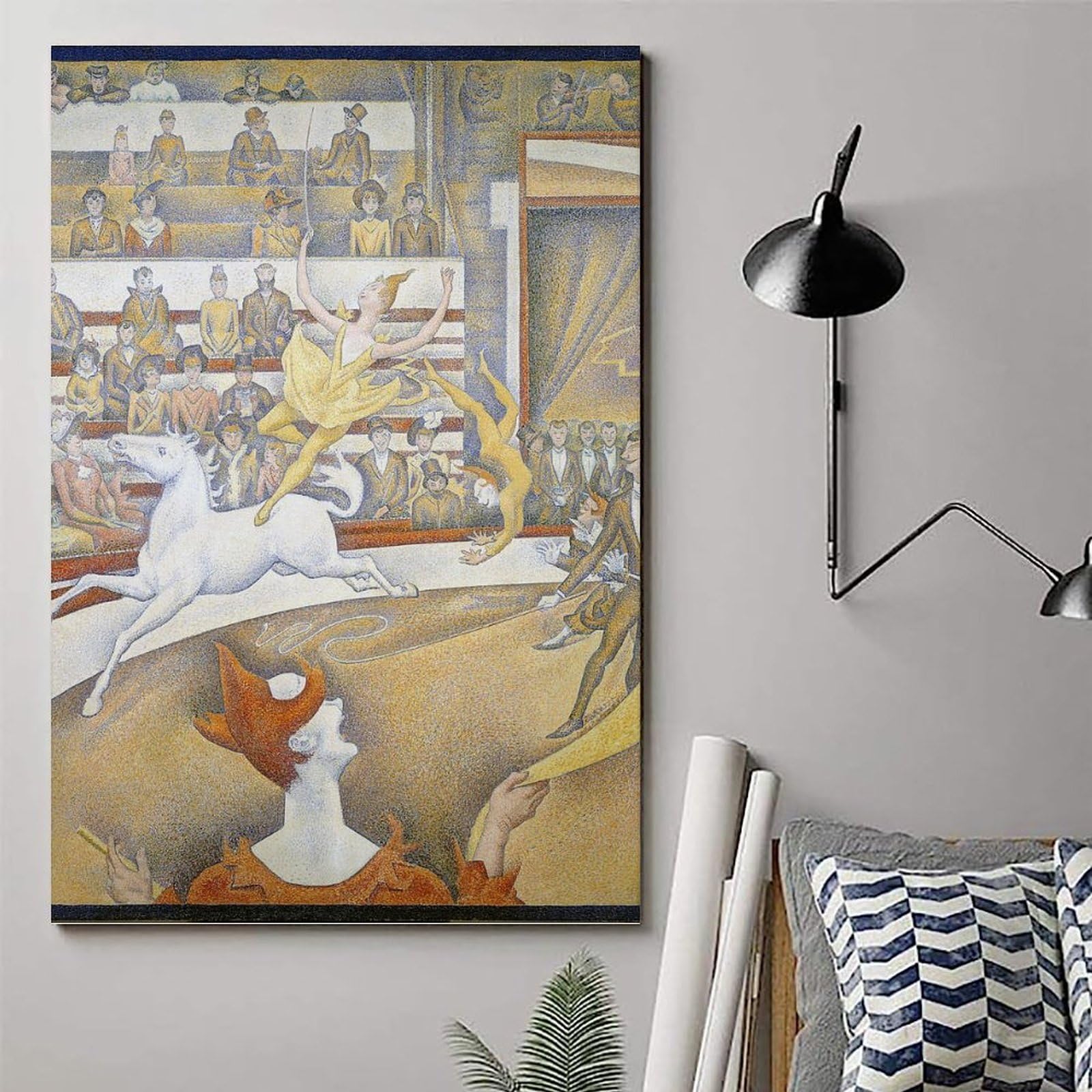 generisch The Circus by Georges Seurat, impresiones en lienzo modernas, pinturas decorativas para habitación de niños o niñas, murales para sala de estar y pinturas con motivos navideños 20 x 30