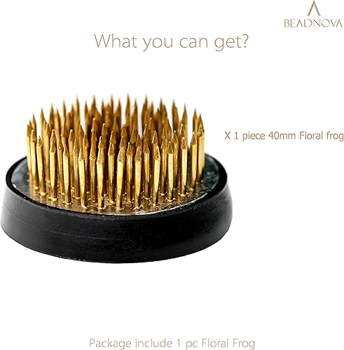 Miniatura 3 de BEADNOVA Flower Frog Ikebana Kenzan con junta de goma, rana floral para arreglos jarrón Ikebana (1.6 pulgadas1.575 in, 1 unidad)