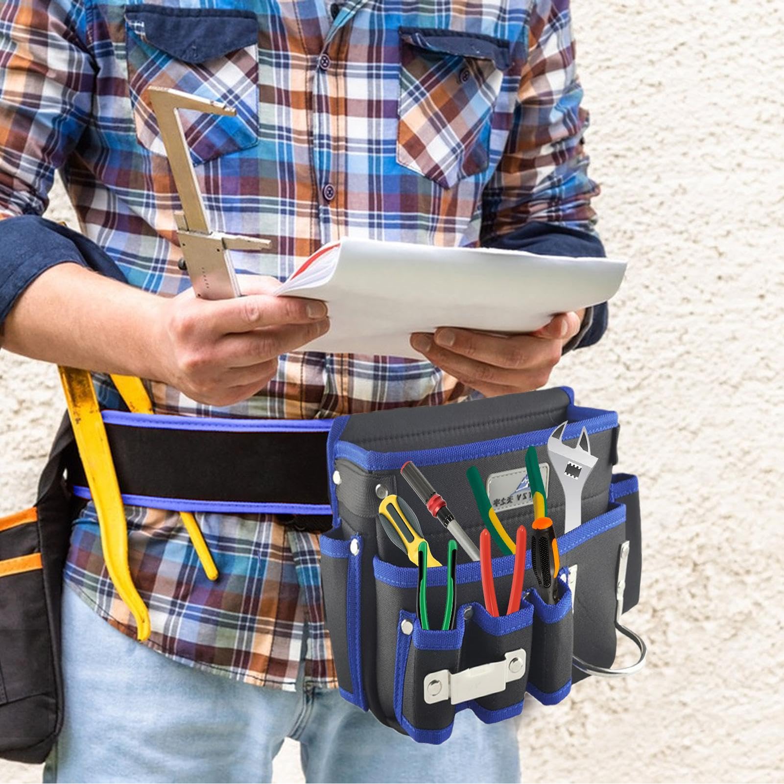 Cintura Portaattrezzi Con Tante Tasche - In Tessuto Oxford, Per Falegnami E Giardinieri - Foto 5