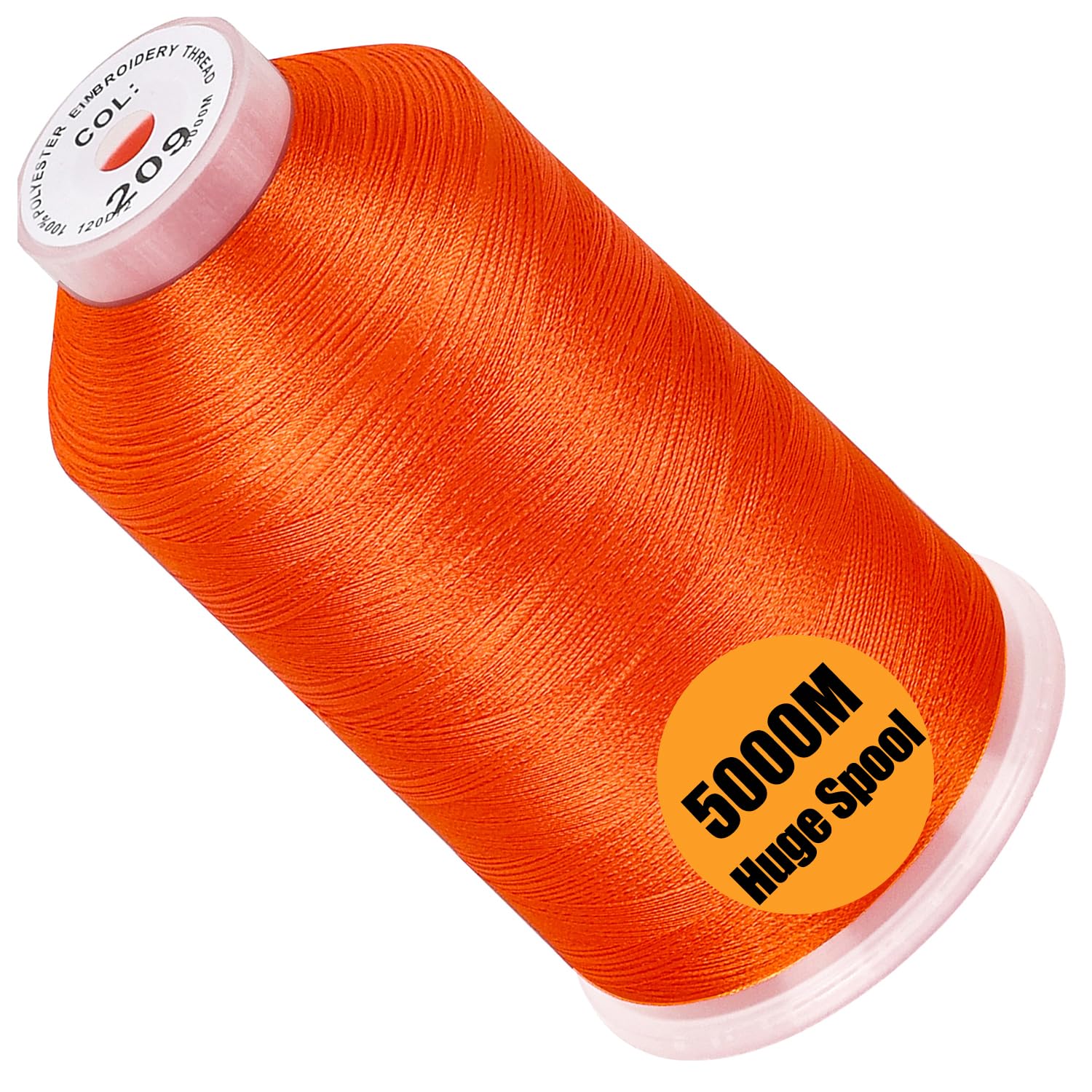 New brothread 5000M Huge Spool Embroidery Machine Thread - Tangerine