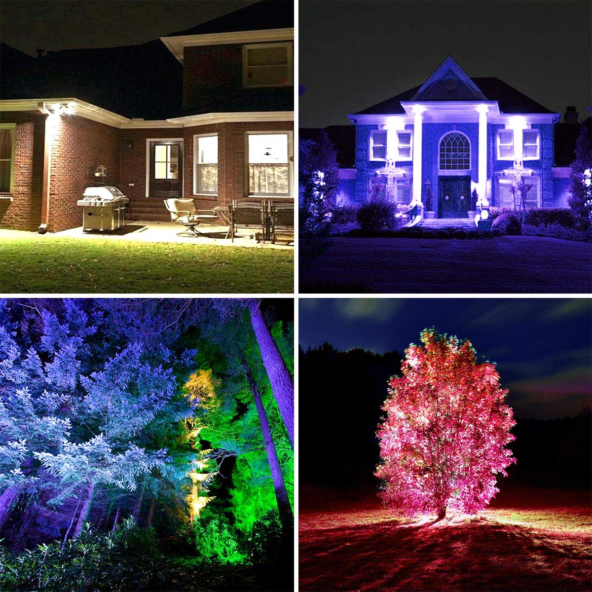 Lepro 50W LED Strahler RGB mit Fernbedienung, IP65, 2 Stück | LED Fluter mit Memory-Funktion, Dimmbar Farbwechsel Außenstrahler, IP65 Farbig Außenlampe, Bunt Flutlicht für Garten